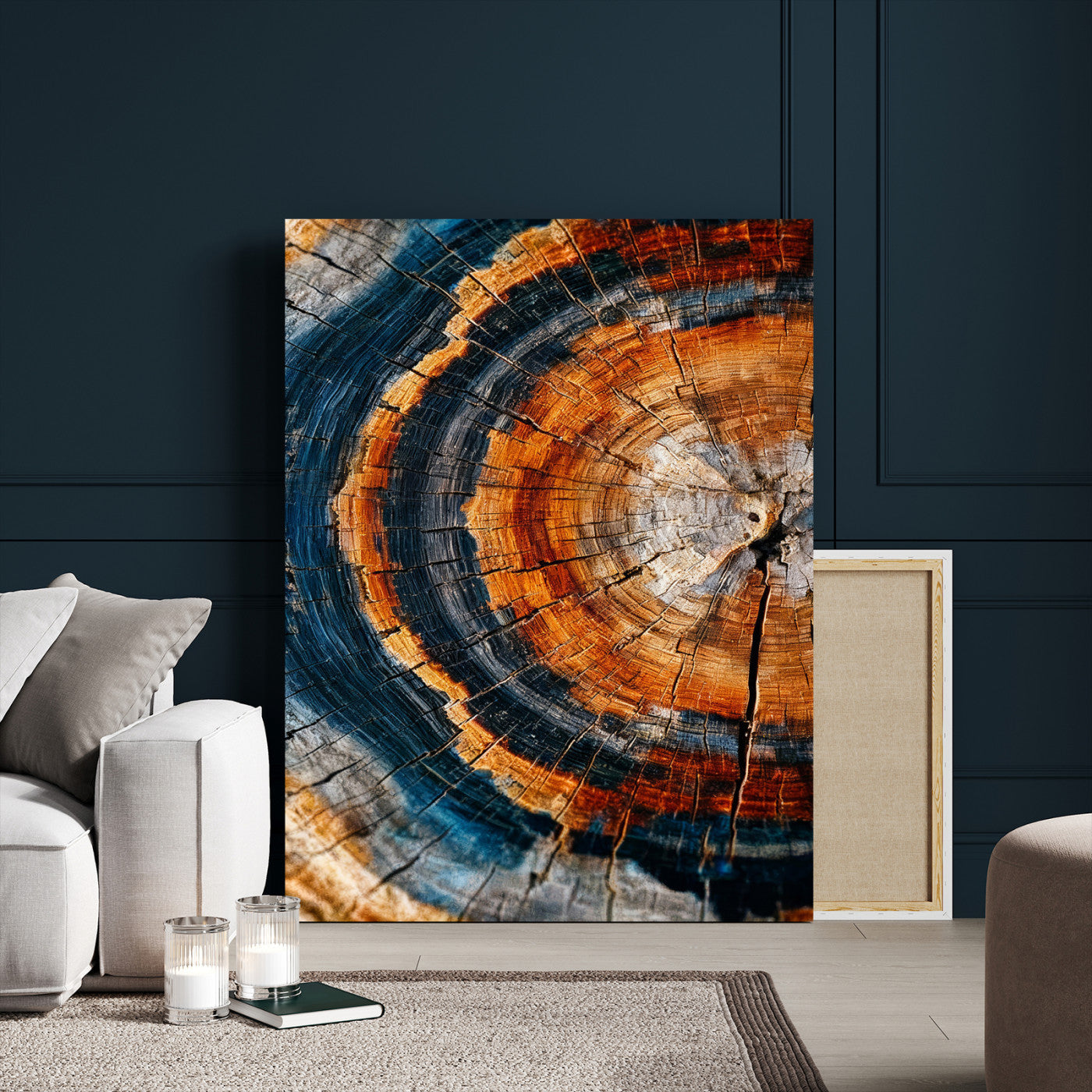 Abstract Wood Grain Canvas Print, Tree Ring Pattern Wall