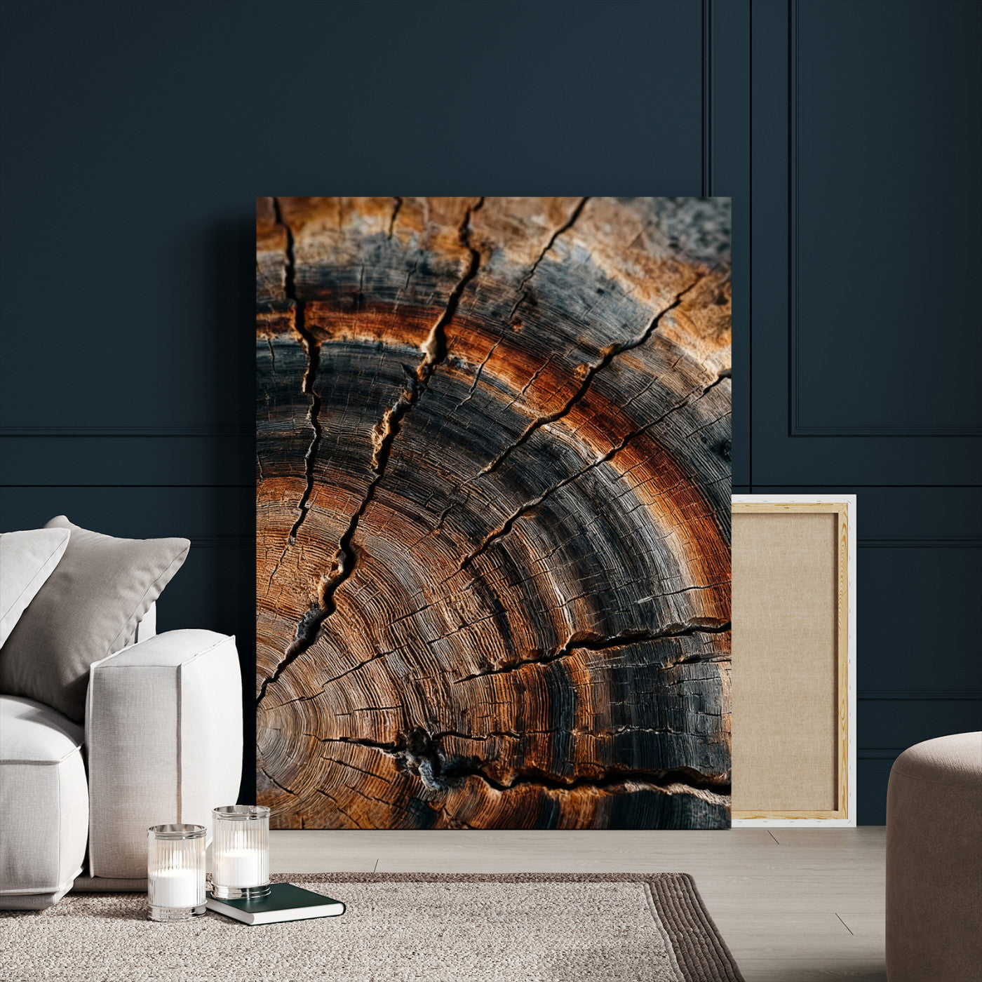 Abstract Tree Rings Wall Art Canvas Print Wood Grain Rings