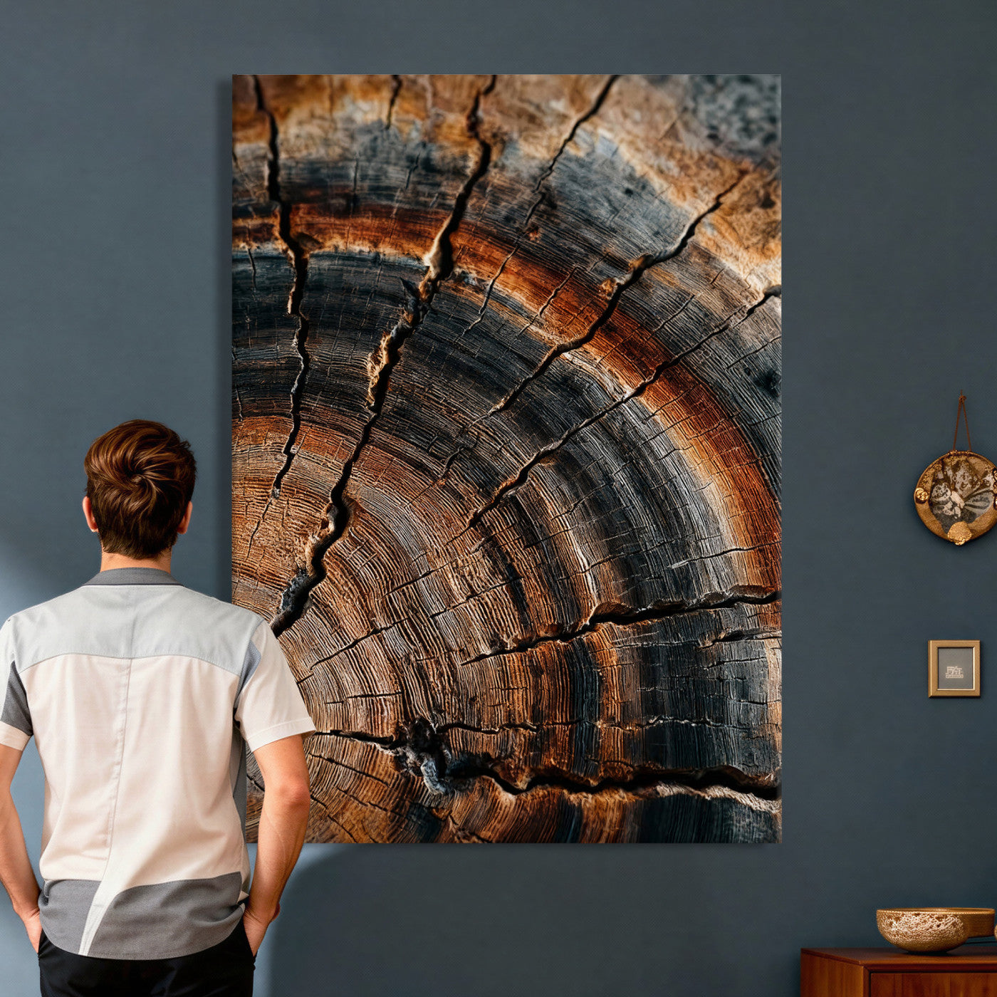 Abstract Tree Rings Wall Art Canvas Print Wood Grain Rings