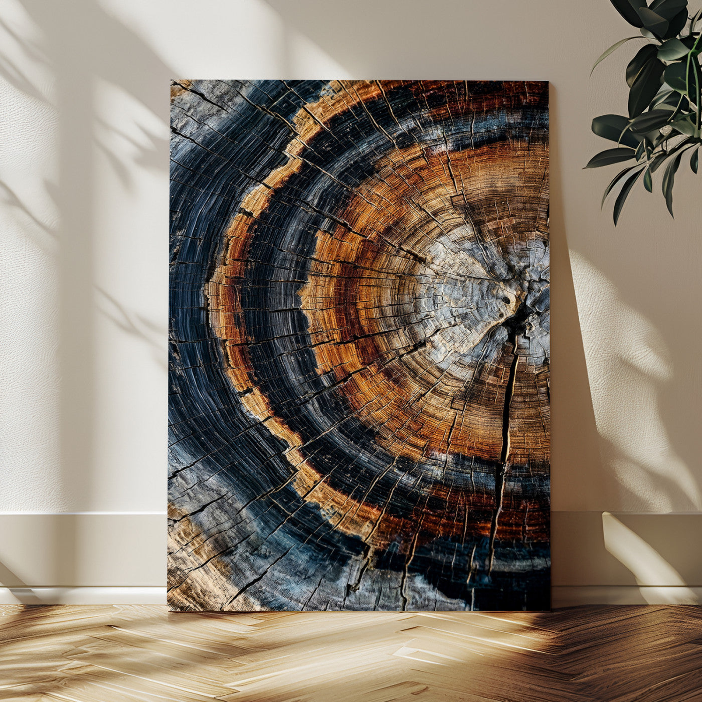 Abstract Wood Grain Canvas Print, Tree Ring Pattern Wall