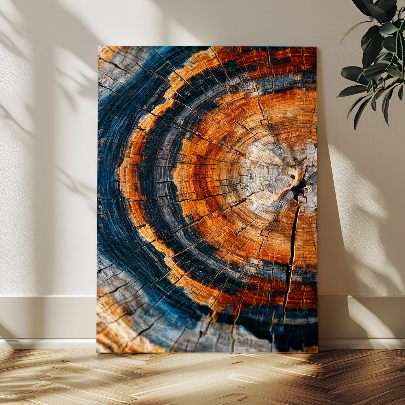 Abstract Wood Grain Canvas Print, Tree Ring Pattern Wall