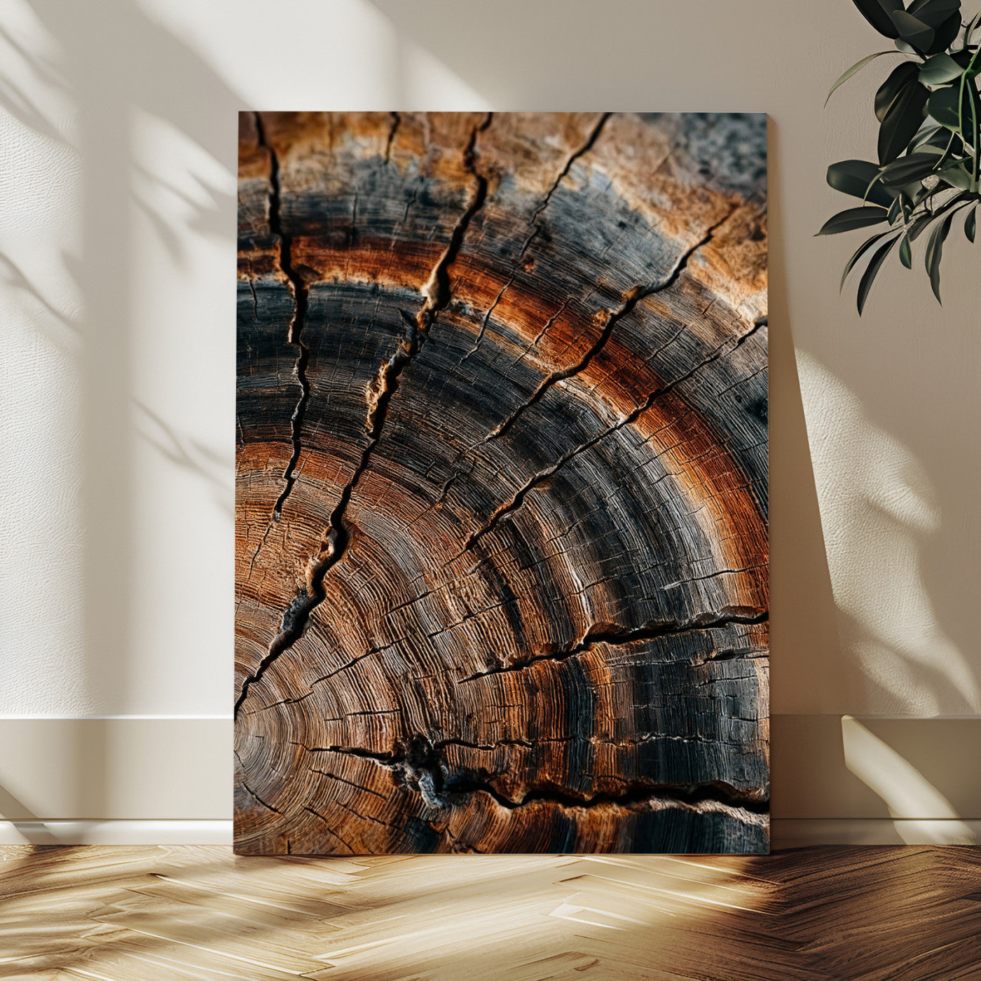Abstract Tree Rings Wall Art Canvas Print Wood Grain Rings