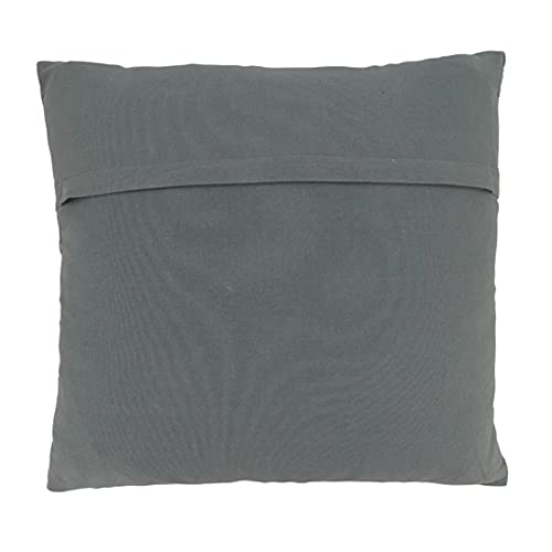 Fennco Styles Dori Embroidered Diamond Cotton Decorative Throw Pillow 18" W x 18" L - Grey Textured Accent Cushion for Home, Couch, Living Room and Office Décor