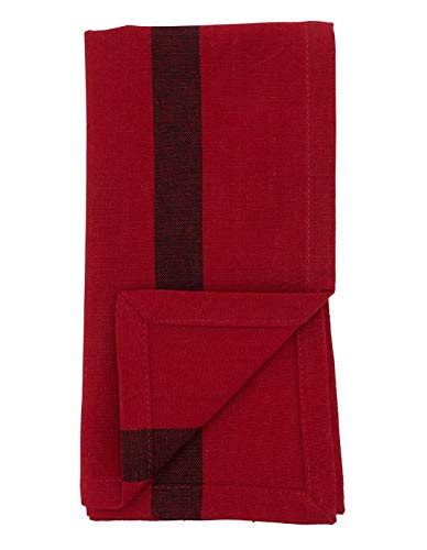 Banded Design Cotton Cloth Napkins 20" W x 20" L, Set of 4 - Striped Dinner Napkins for Home Décor, Dining Table, Banquet, Family Gathering, Everyday Use, and Special Occasion