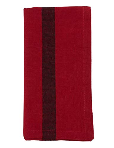 Banded Design Cotton Cloth Napkins 20" W x 20" L, Set of 4 - Striped Dinner Napkins for Home Décor, Dining Table, Banquet, Family Gathering, Everyday Use, and Special Occasion