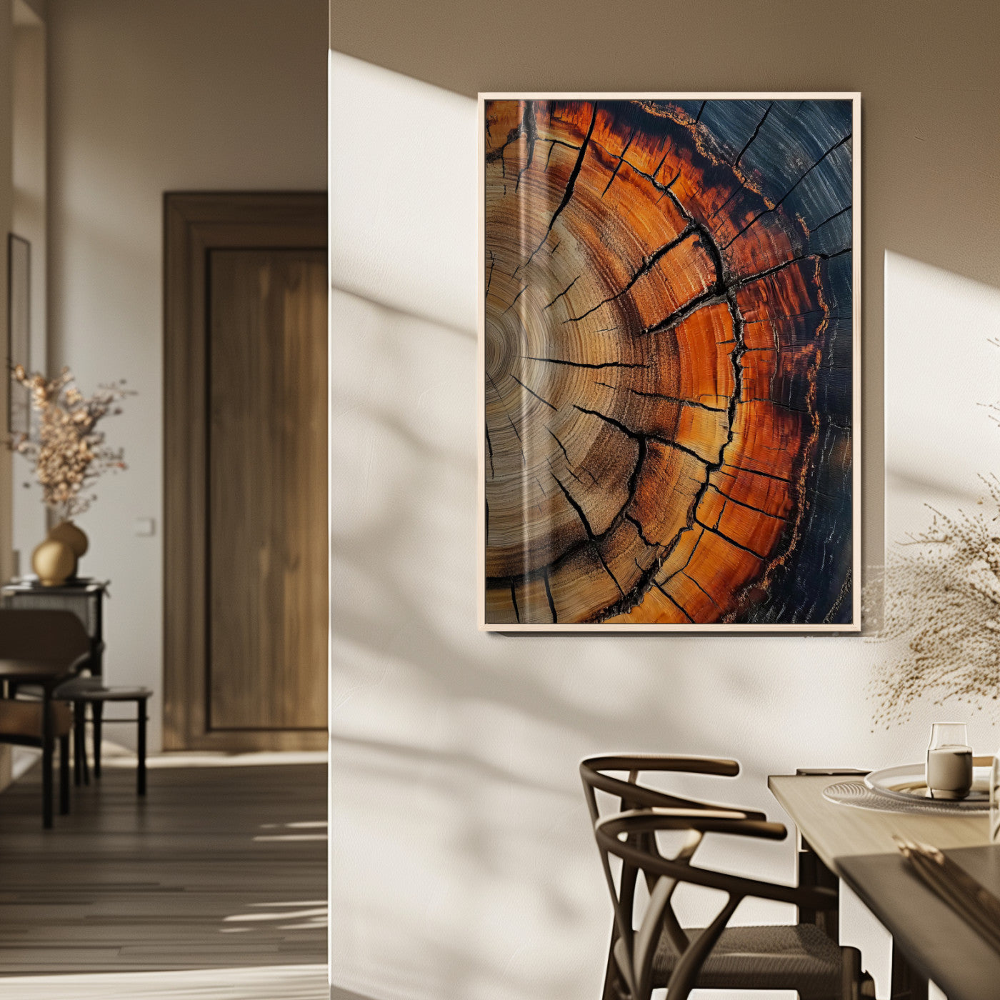 Rustic Wood Wall Art Canvas Print – Framed Nature Earthy