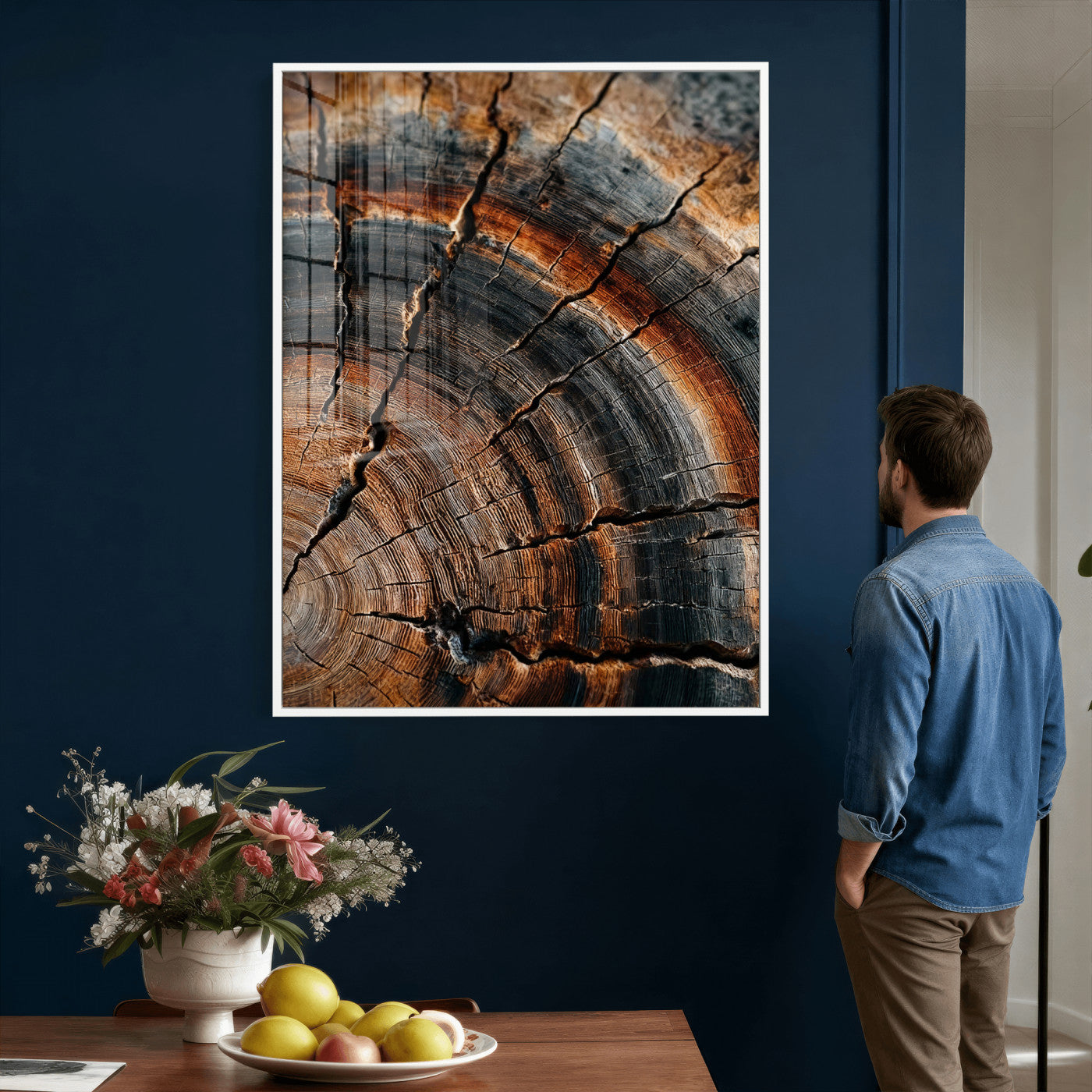 Abstract Tree Rings Wall Art Canvas Print Wood Grain Rings