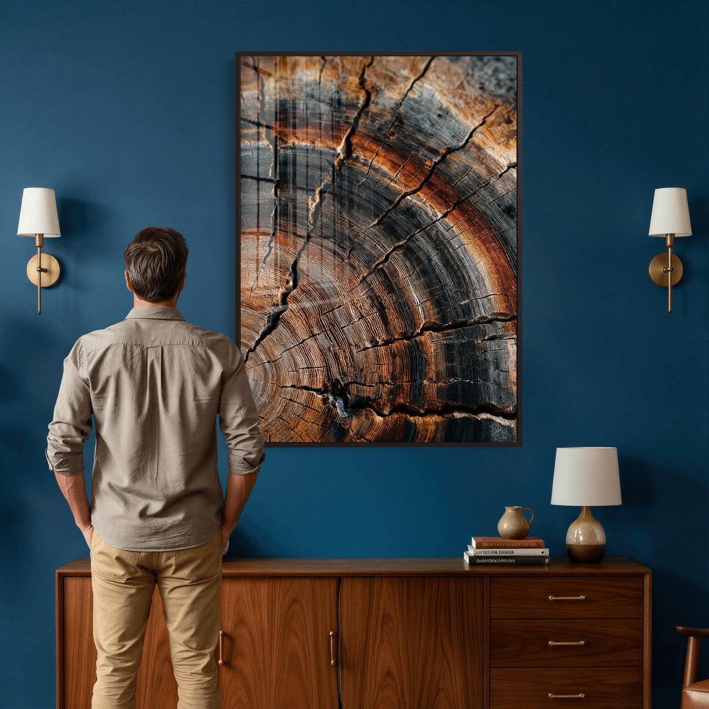 Abstract Tree Rings Wall Art Canvas Print Wood Grain Rings
