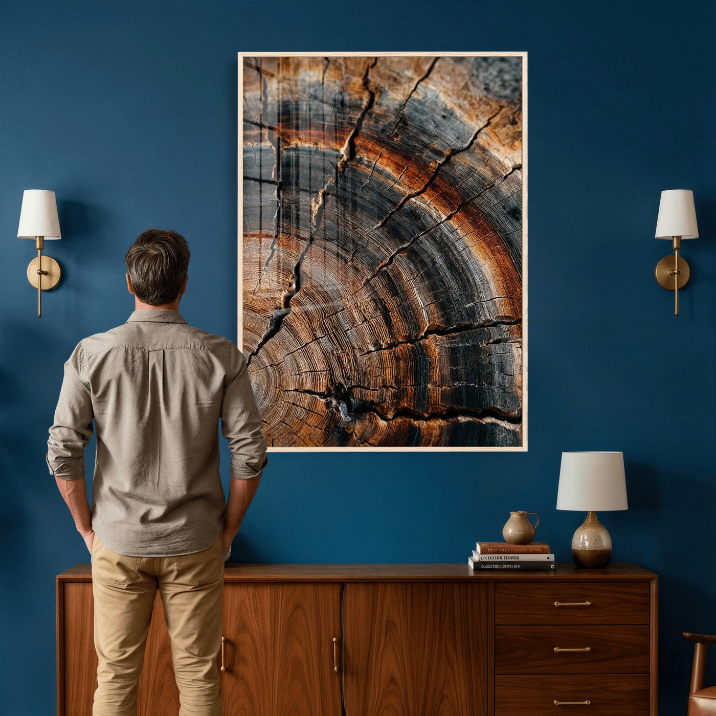 Abstract Tree Rings Wall Art Canvas Print Wood Grain Rings