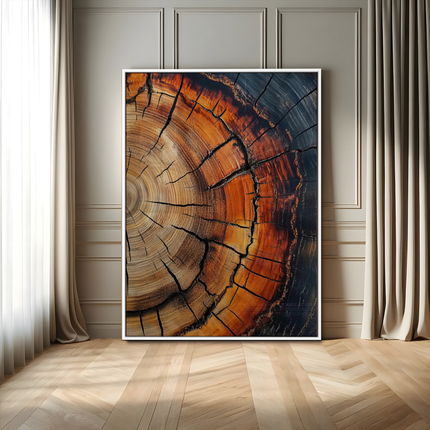 Rustic Wood Wall Art Canvas Print – Framed Nature Earthy