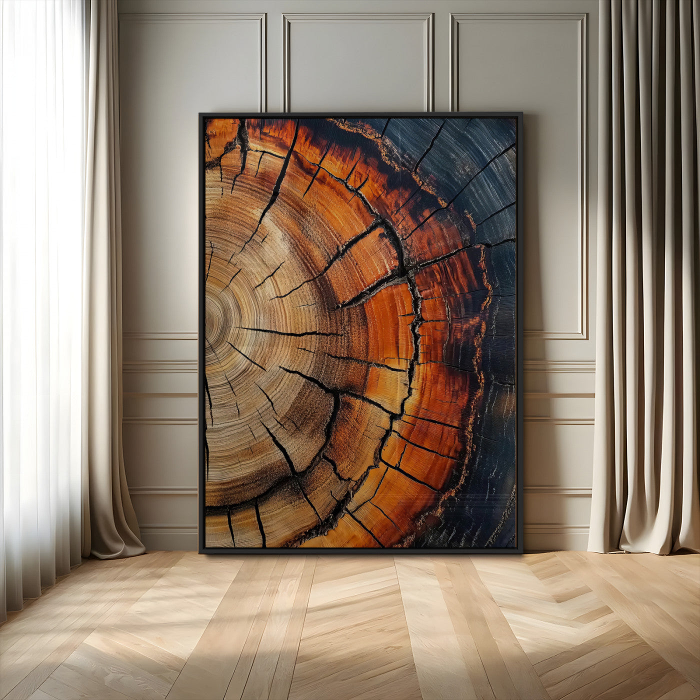 Rustic Wood Wall Art Canvas Print – Framed Nature Earthy