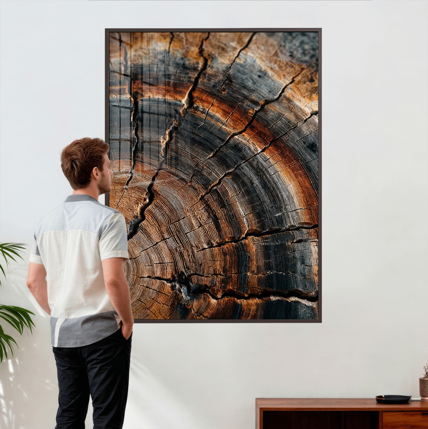 Abstract Tree Rings Wall Art Canvas Print Wood Grain Rings