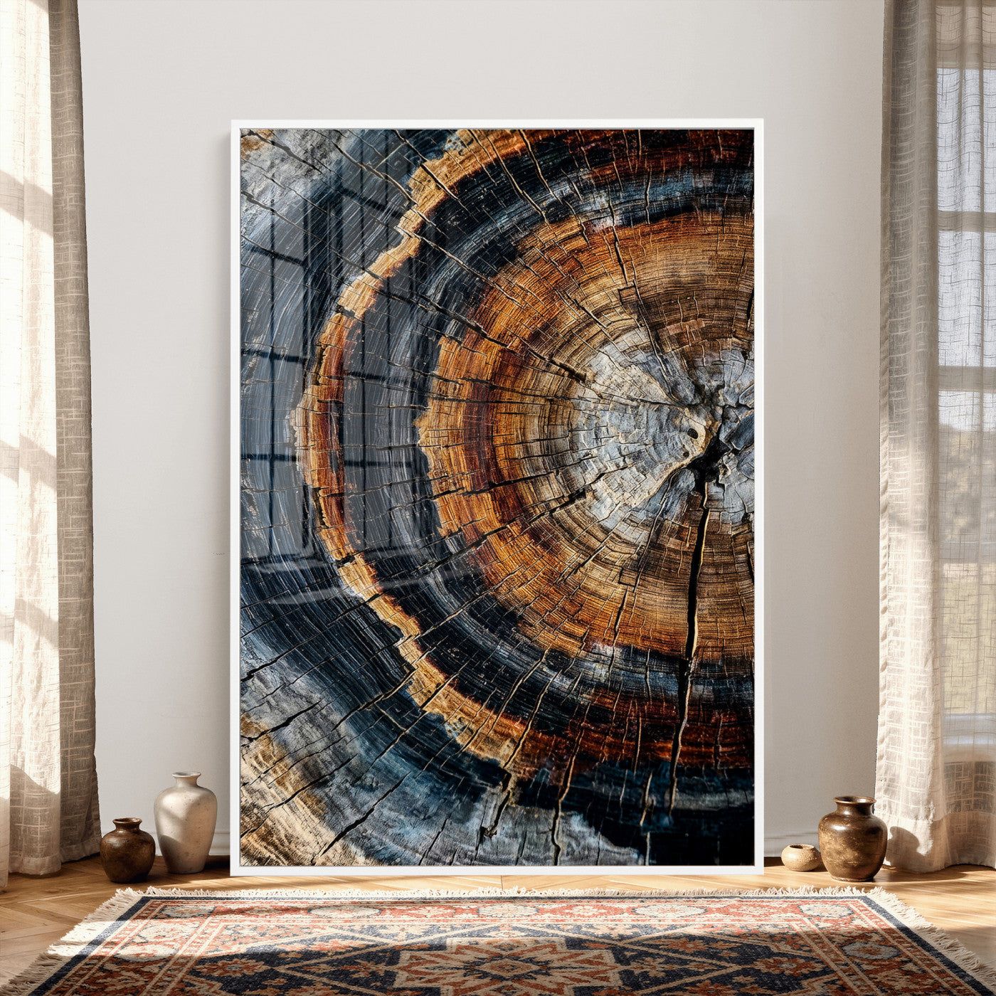 Abstract Wood Grain Canvas Print, Tree Ring Pattern Wall