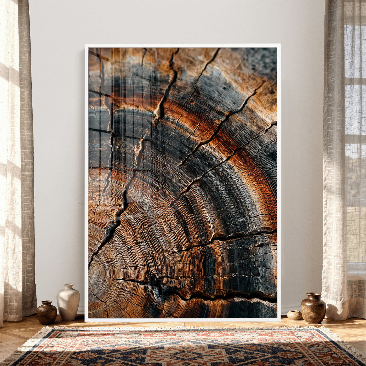 Abstract Tree Rings Wall Art Canvas Print Wood Grain Rings