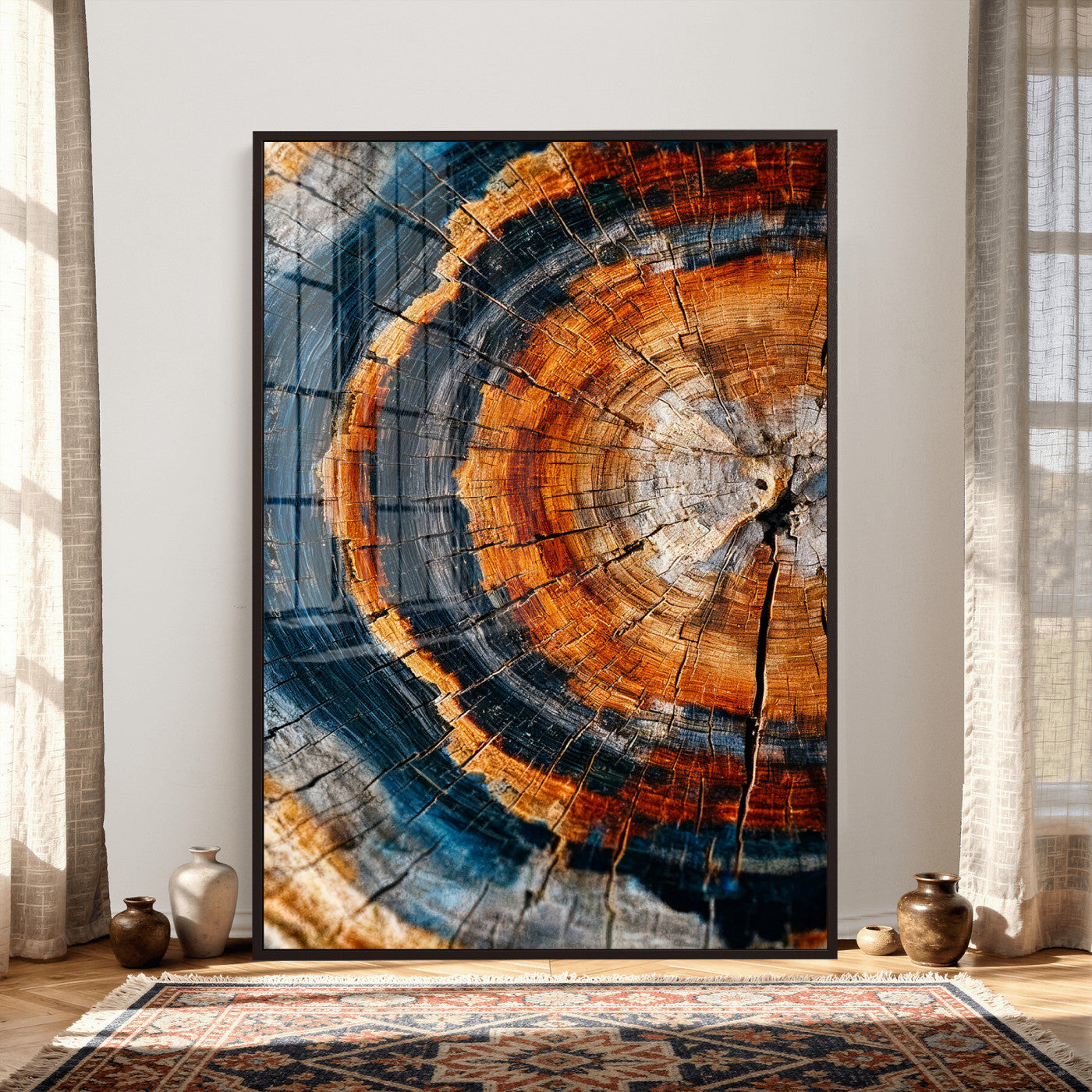 Abstract Wood Grain Canvas Print, Tree Ring Pattern Wall