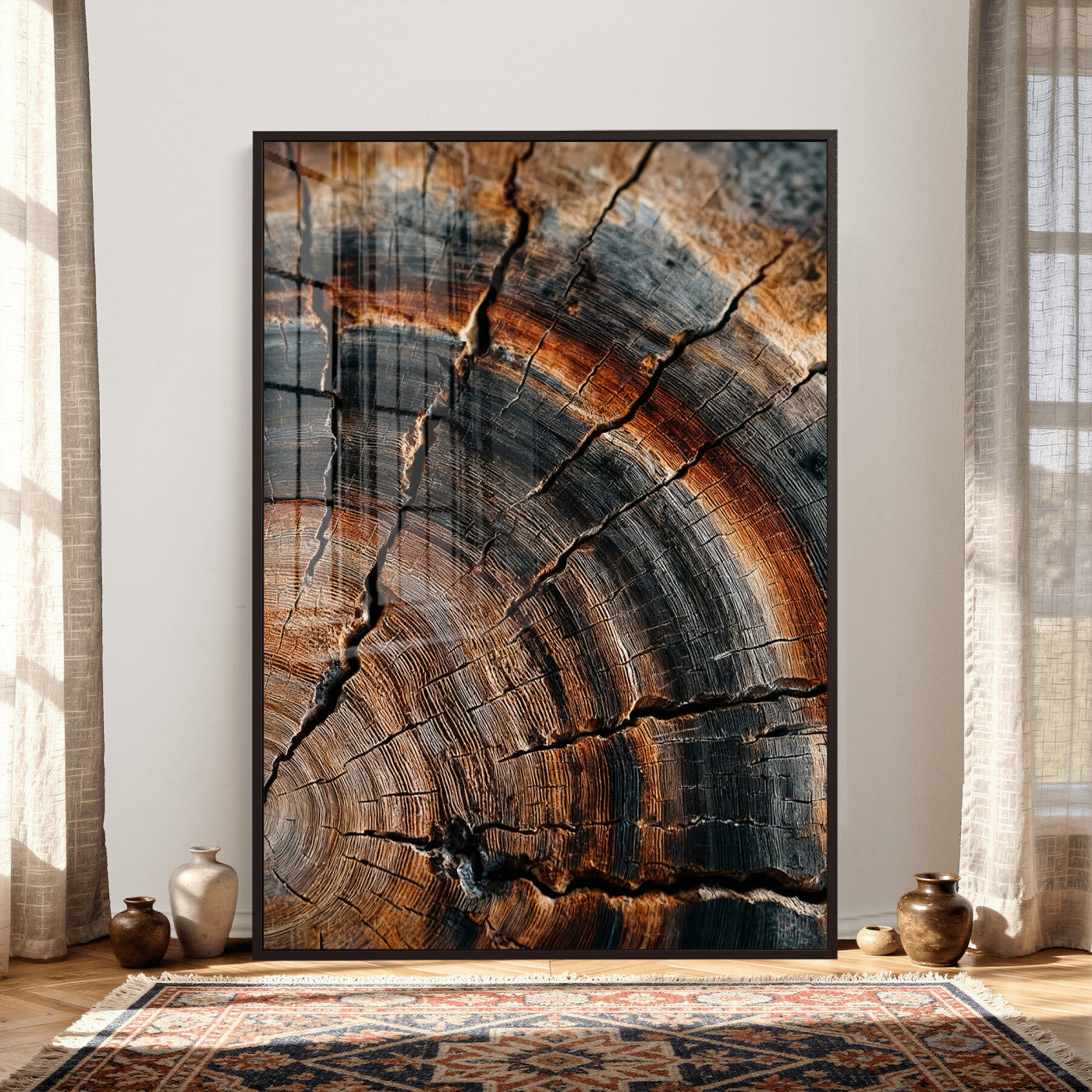 Abstract Tree Rings Wall Art Canvas Print Wood Grain Rings