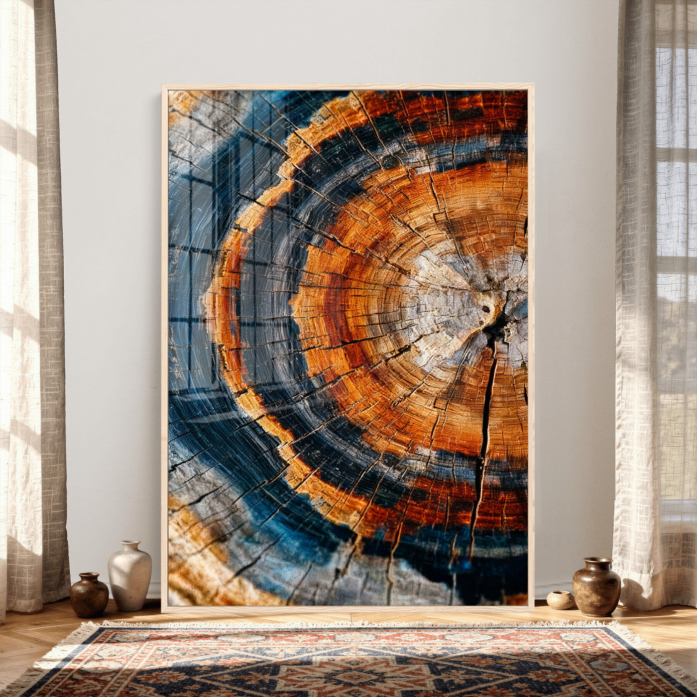 Abstract Wood Grain Canvas Print, Tree Ring Pattern Wall
