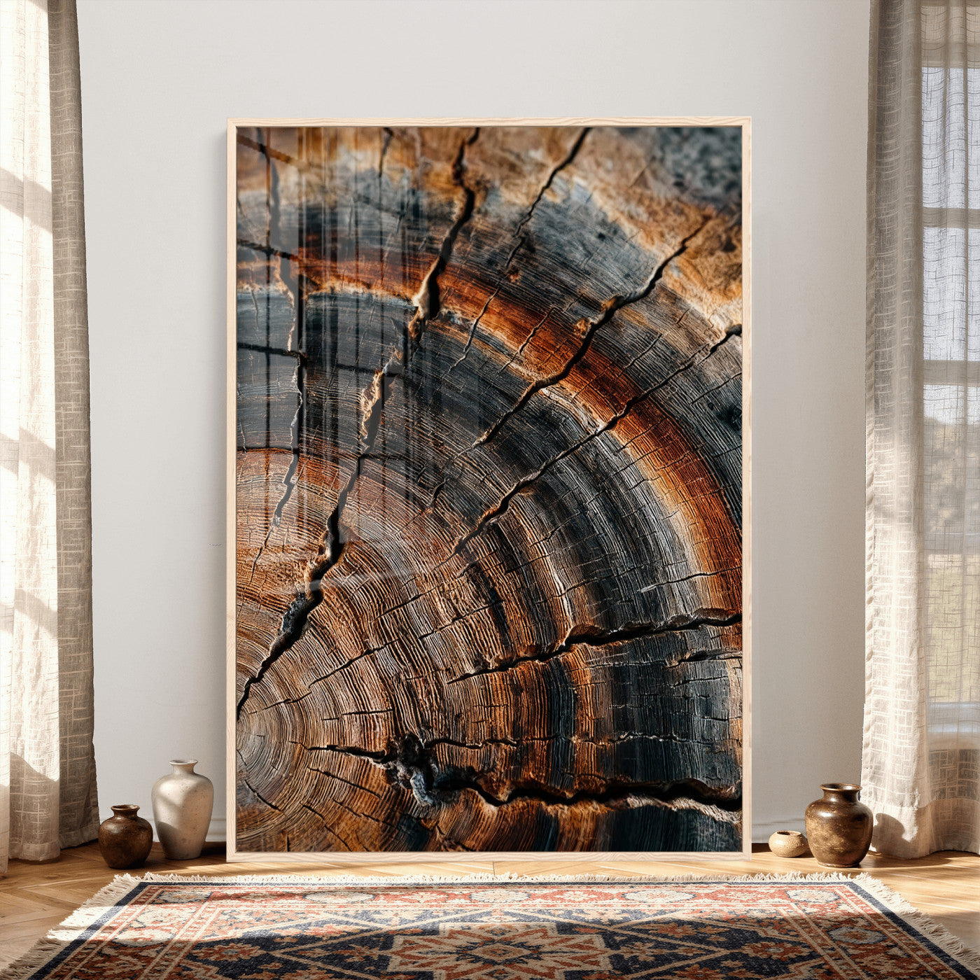 Abstract Tree Rings Wall Art Canvas Print Wood Grain Rings