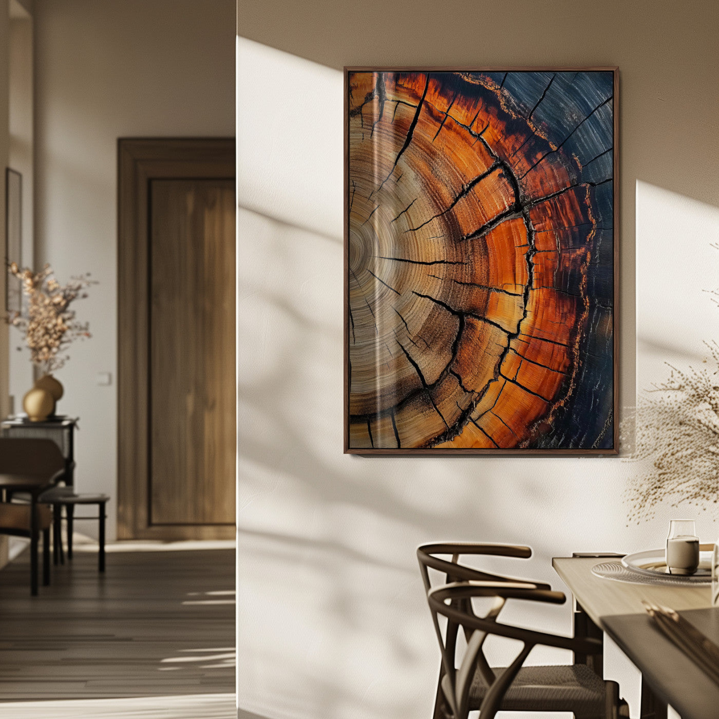 Rustic Wood Wall Art Canvas Print – Framed Nature Earthy