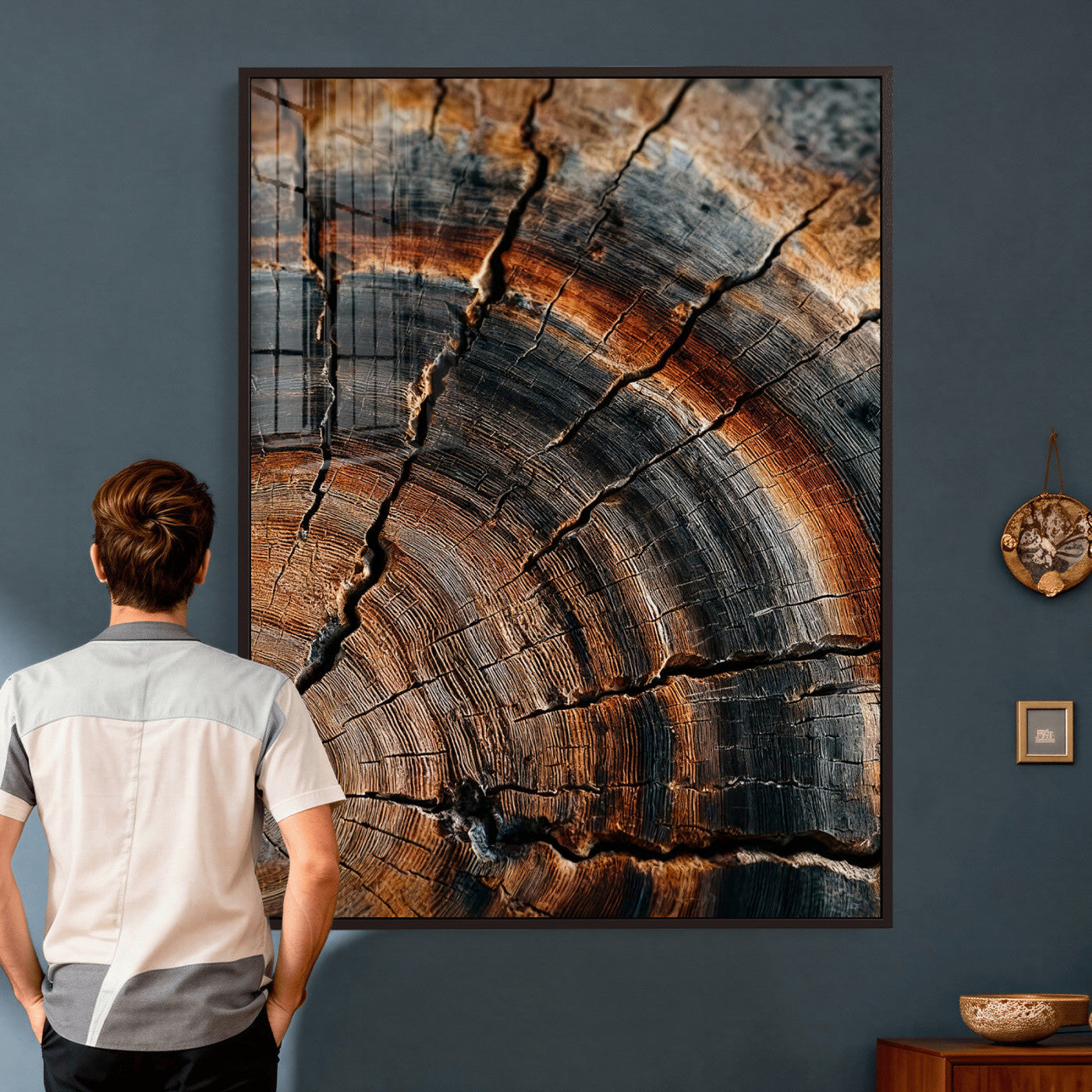 Abstract Tree Rings Wall Art Canvas Print Wood Grain Rings