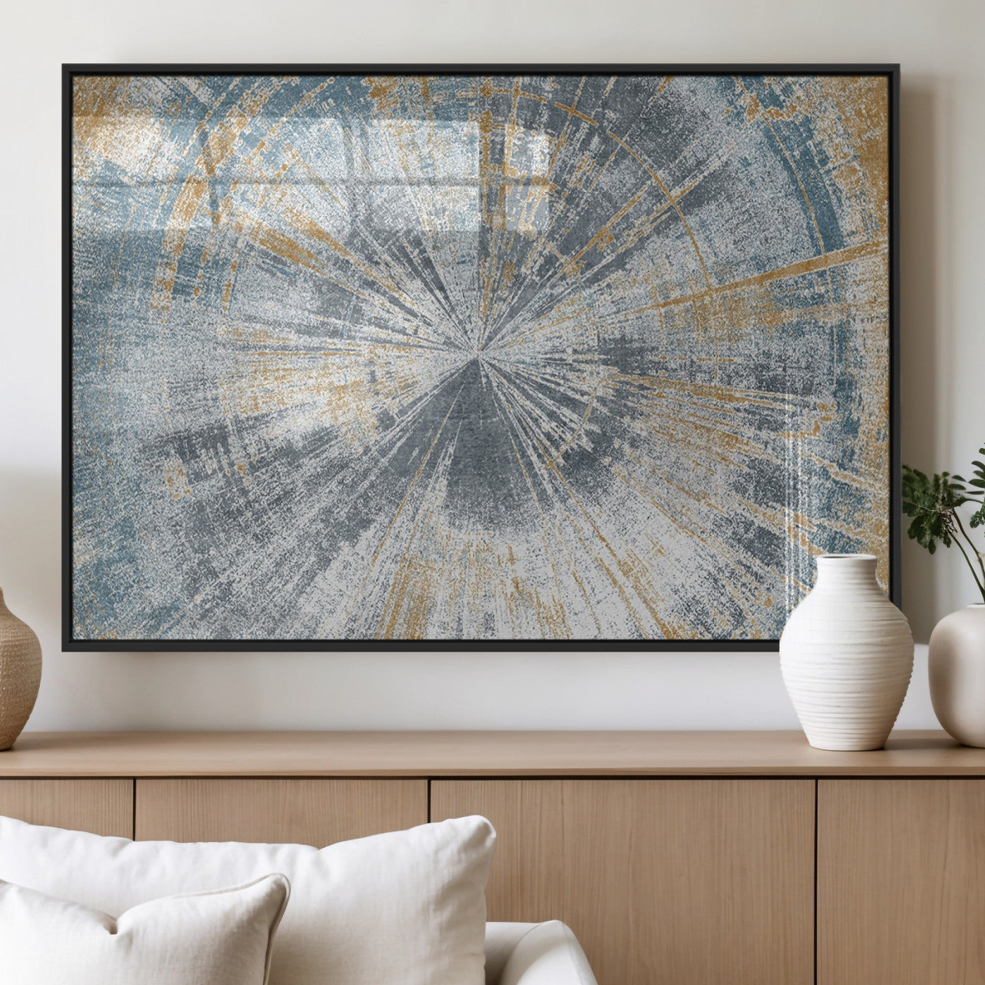Radiant Abstract Wood Rings Canvas Art – Modern Triptych