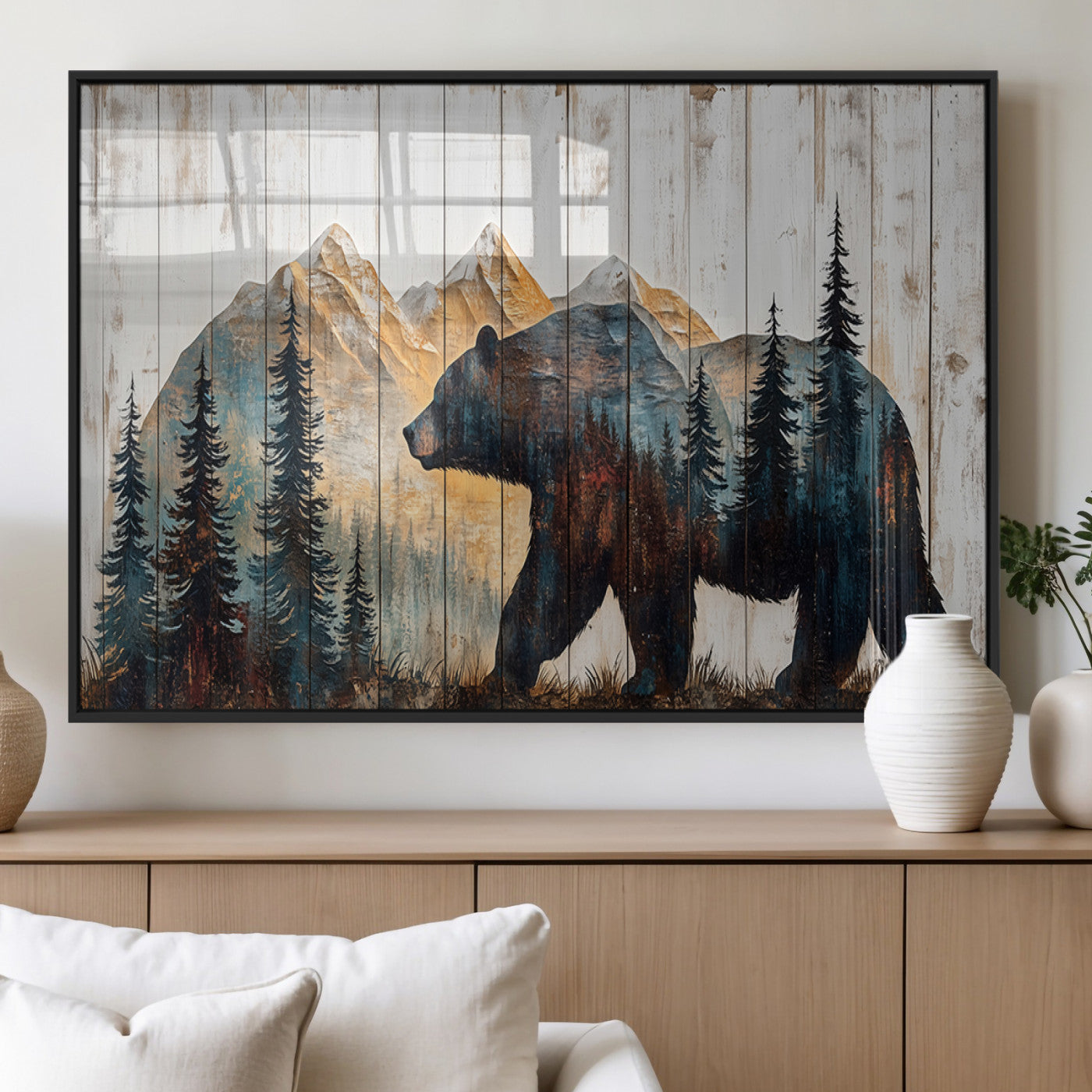 Rustic Bear Wall Art - Grizzly 399 Bear Wall Art - Mountain