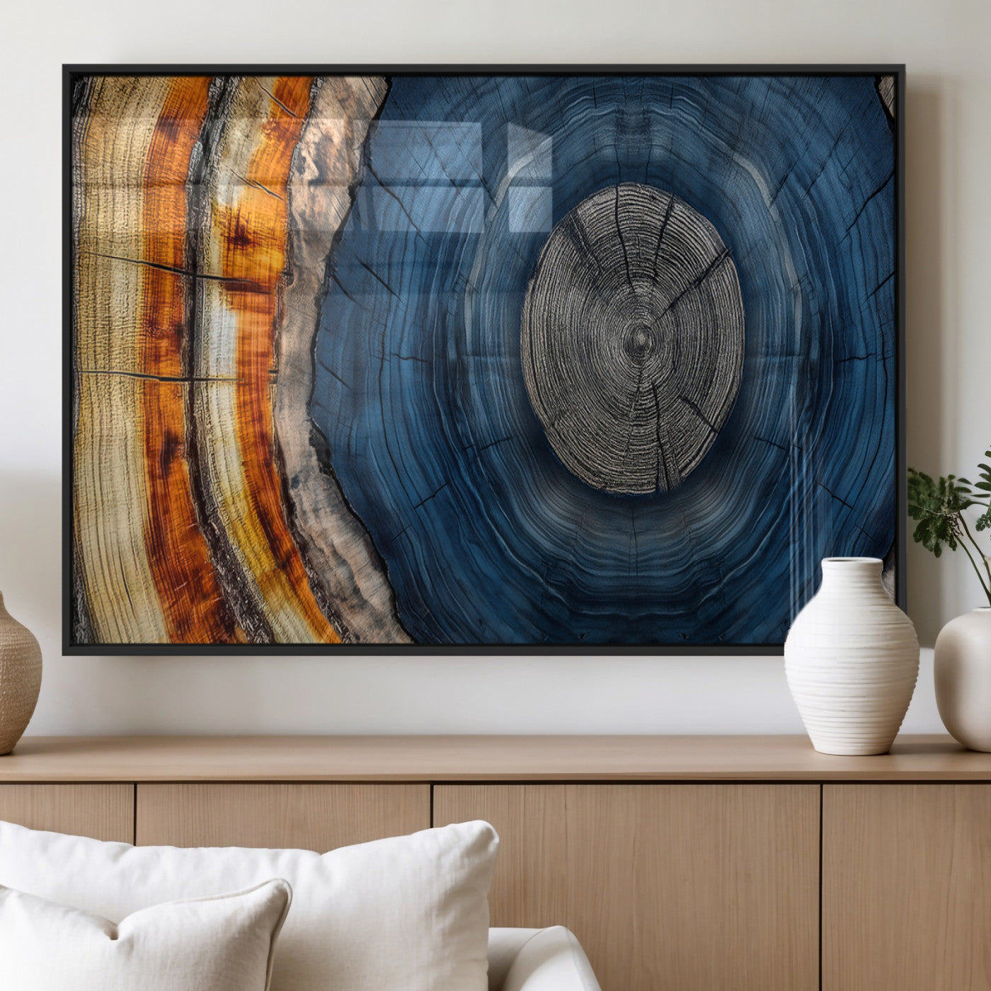 Abstract Tree Rings Wall Art Canvas Print – Modern Wood