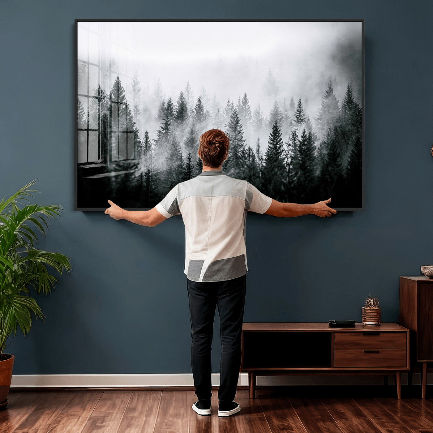 Foggy Forest Wall Art Canvas Print – Mountain Woodland