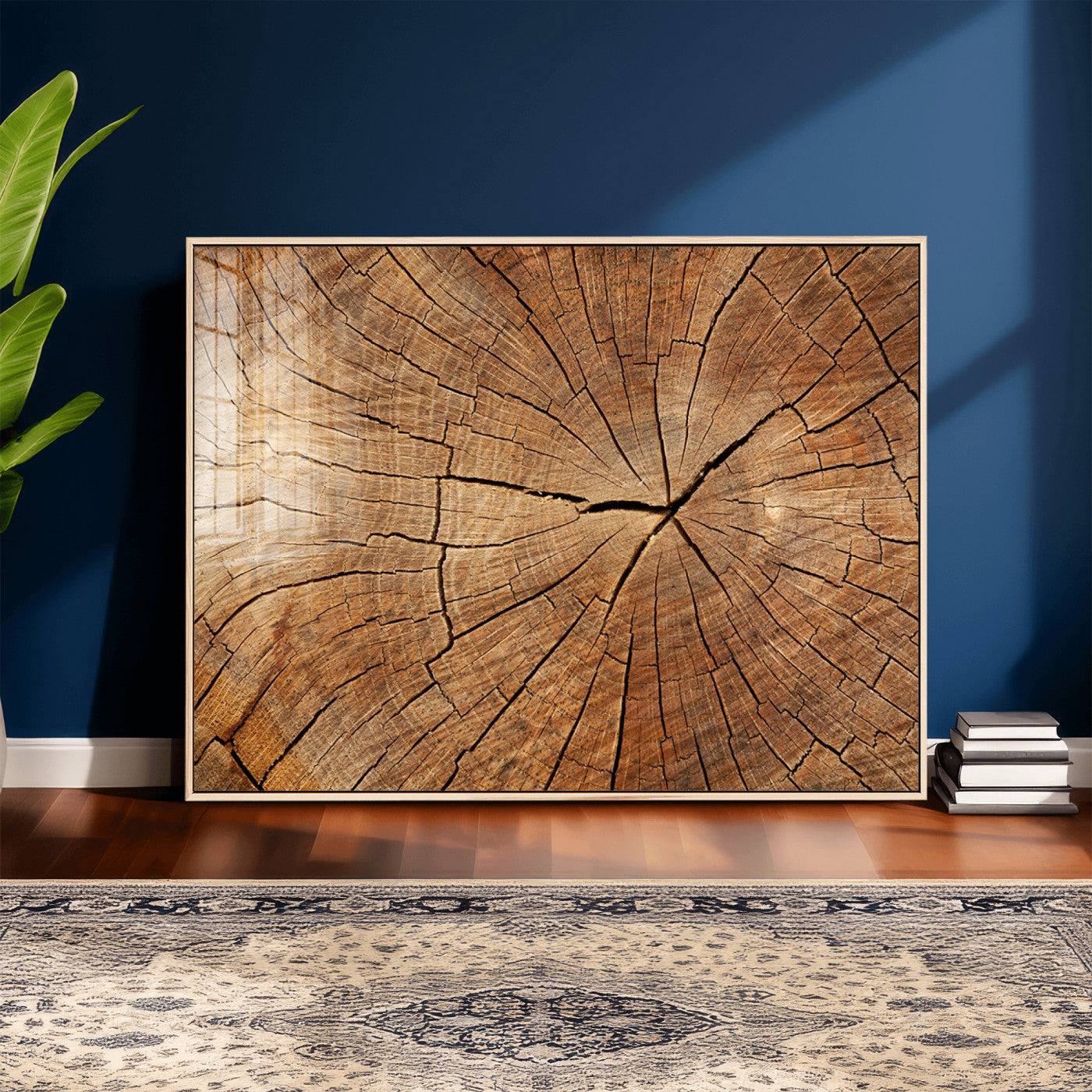 Tree Ring Canvas Art, Rustic Wood Grain Wall Art, Tree Slice