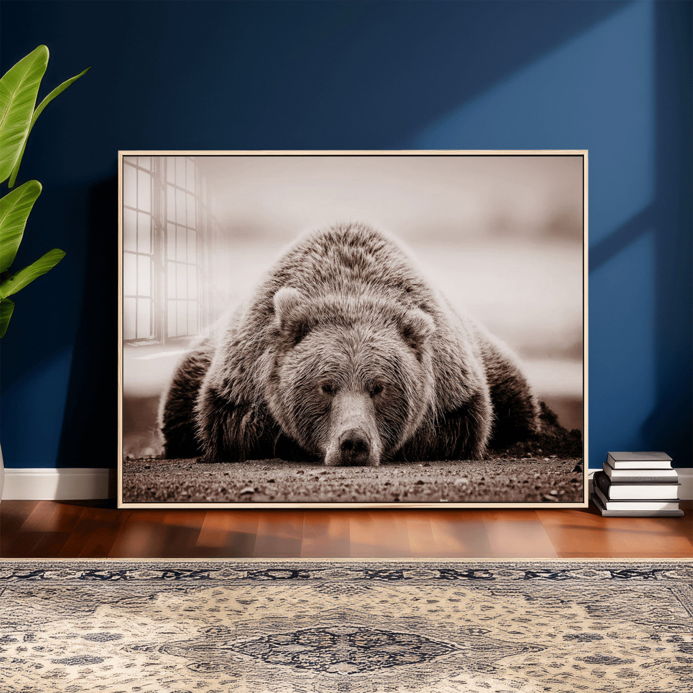 Grizzly Bear Wall Art Print - Bear Canvas Wall Art - Rustic