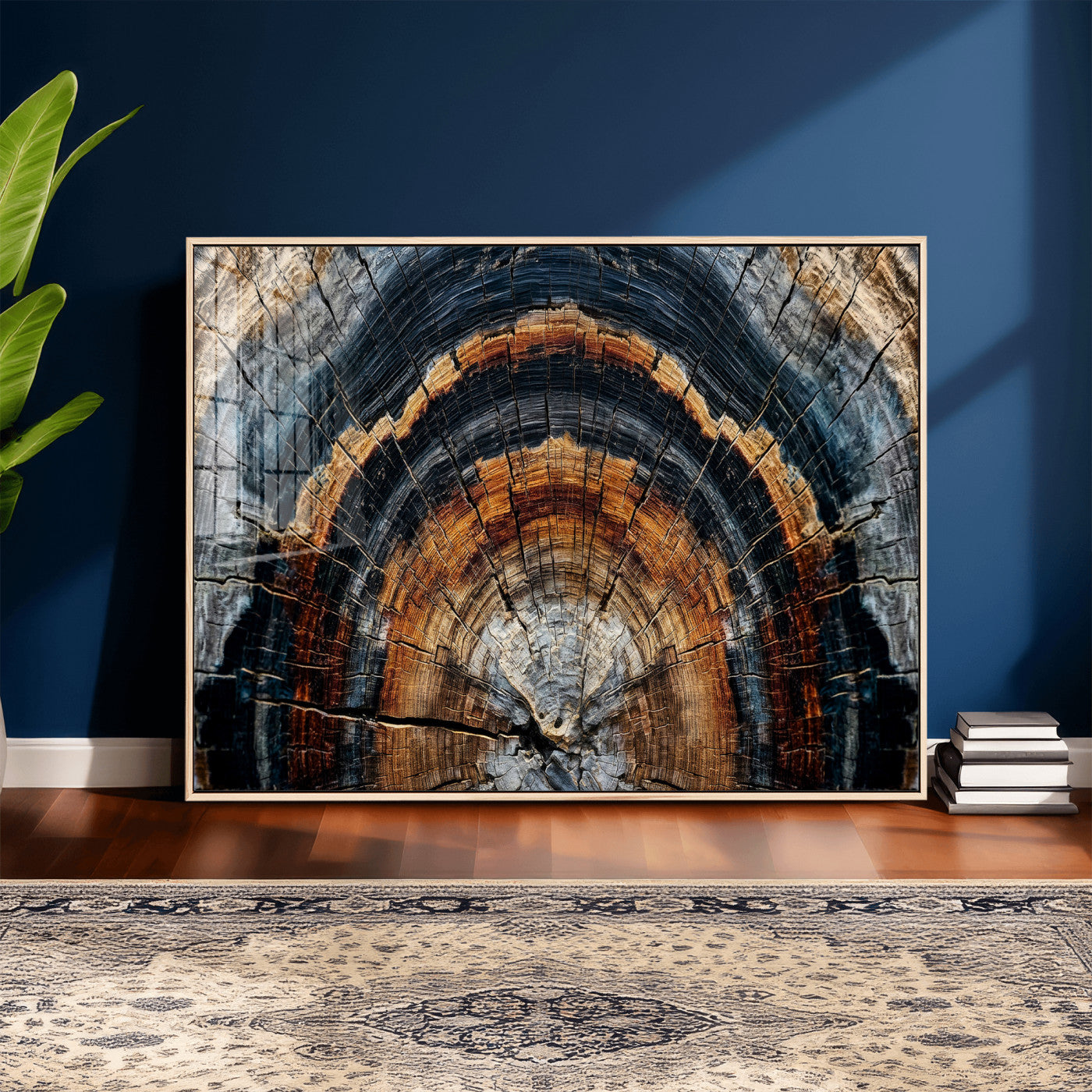 Abstract Wood Grain Canvas Print, Tree Ring Pattern Wall