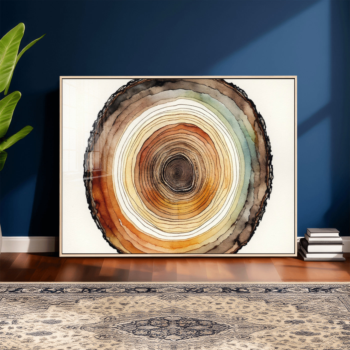 Natural Wood Slice Wall Art Canvas Print, Tree Ring Wall