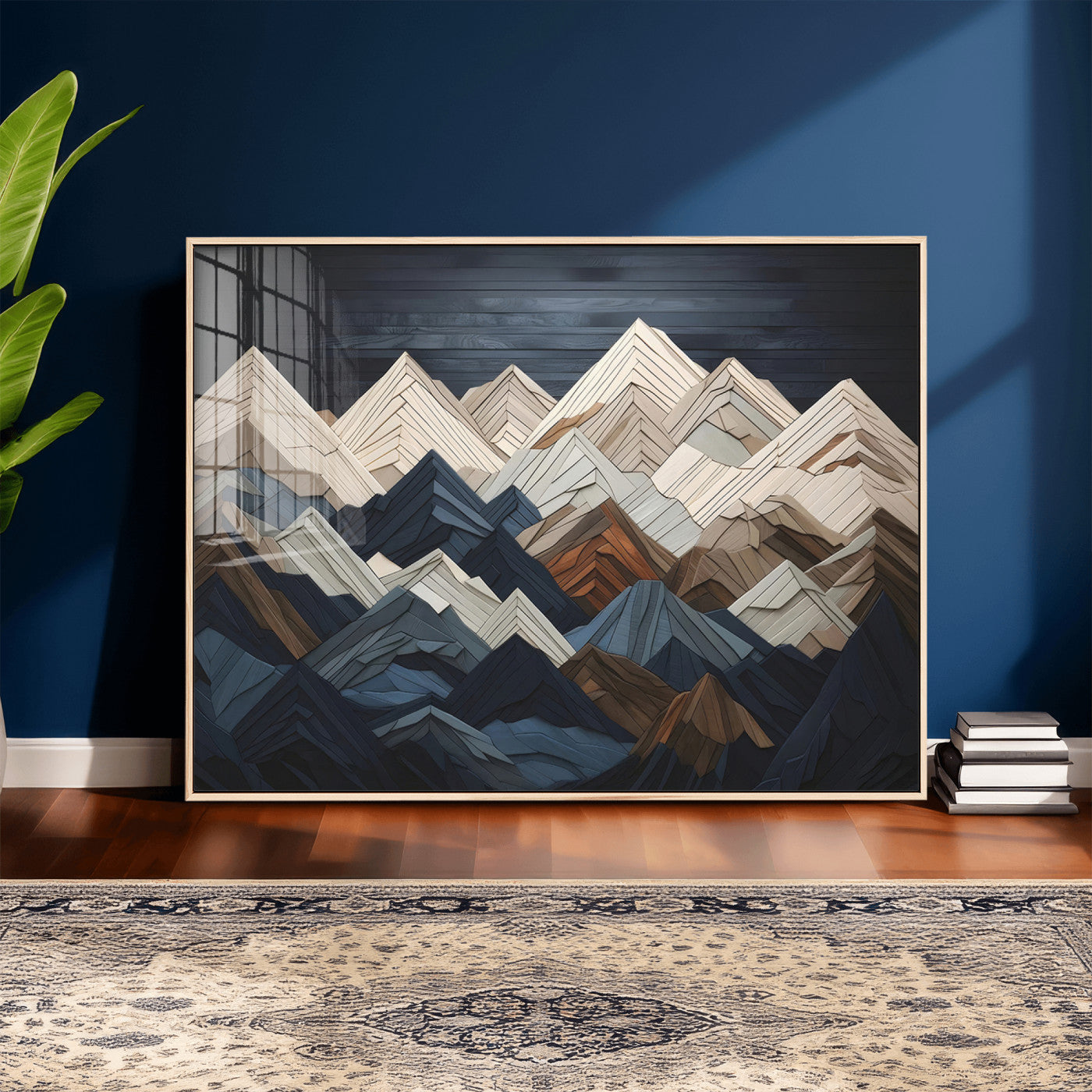Wood Mountain Wall Art | Mountain Canvas Print Wood Decor |