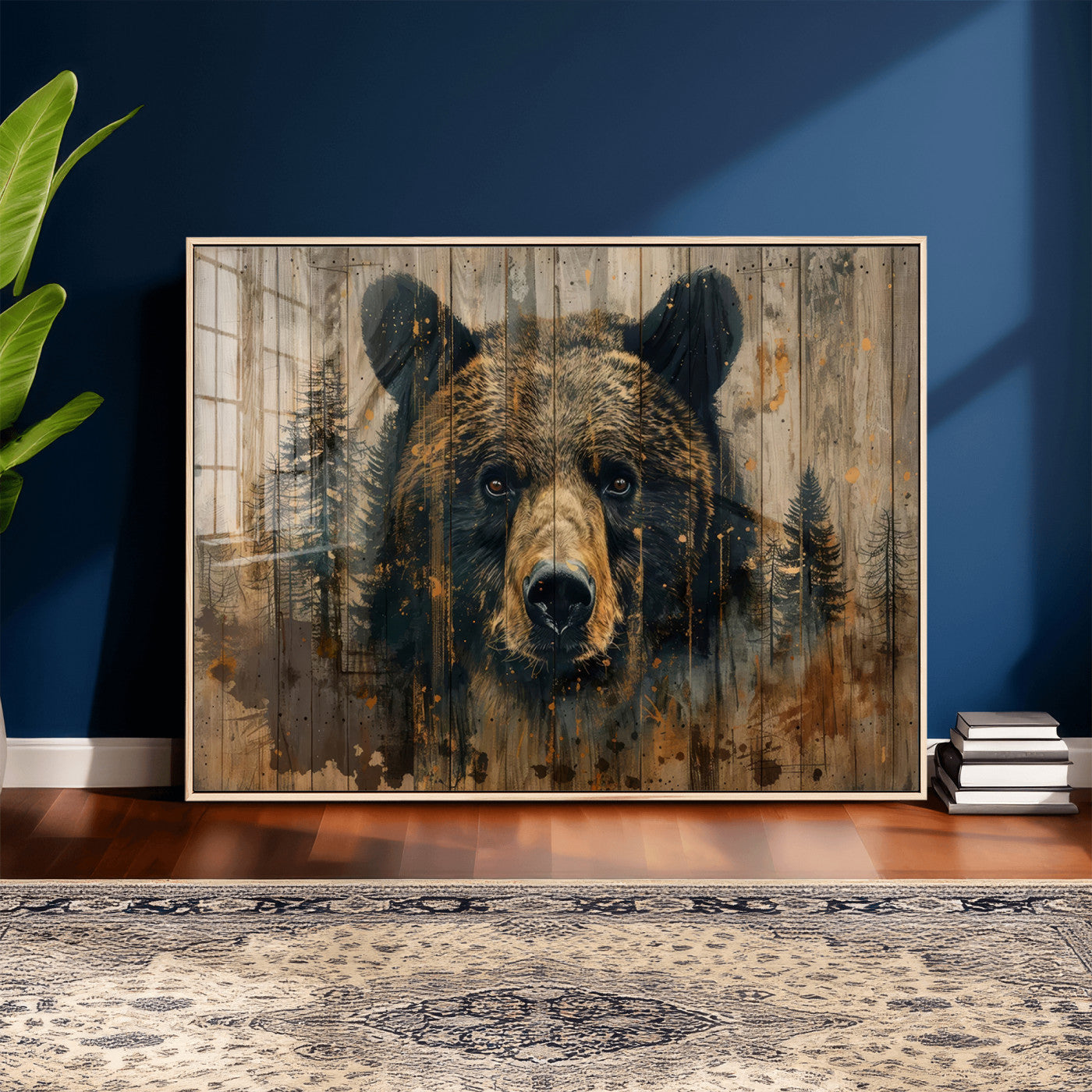 Abstract 399 Bear Wall Art | Rustic Cabin Wall Decor with