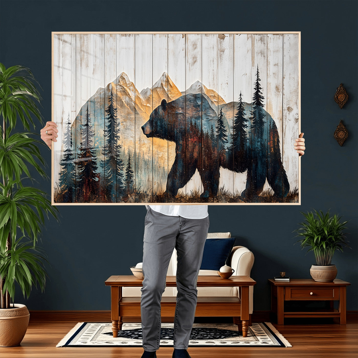 Rustic Bear Wall Art - Grizzly 399 Bear Wall Art - Mountain