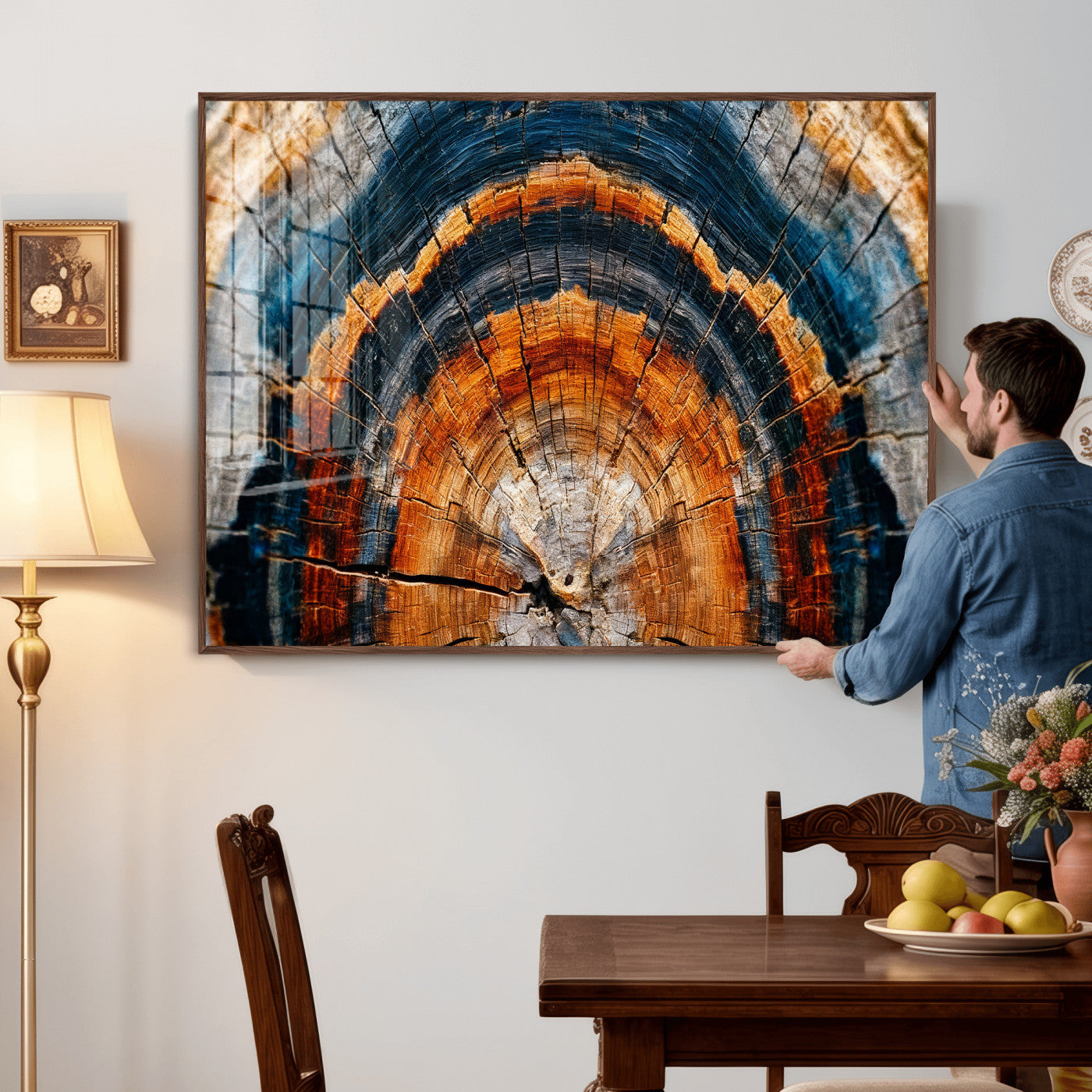 Abstract Wood Grain Canvas Print, Tree Ring Pattern Wall