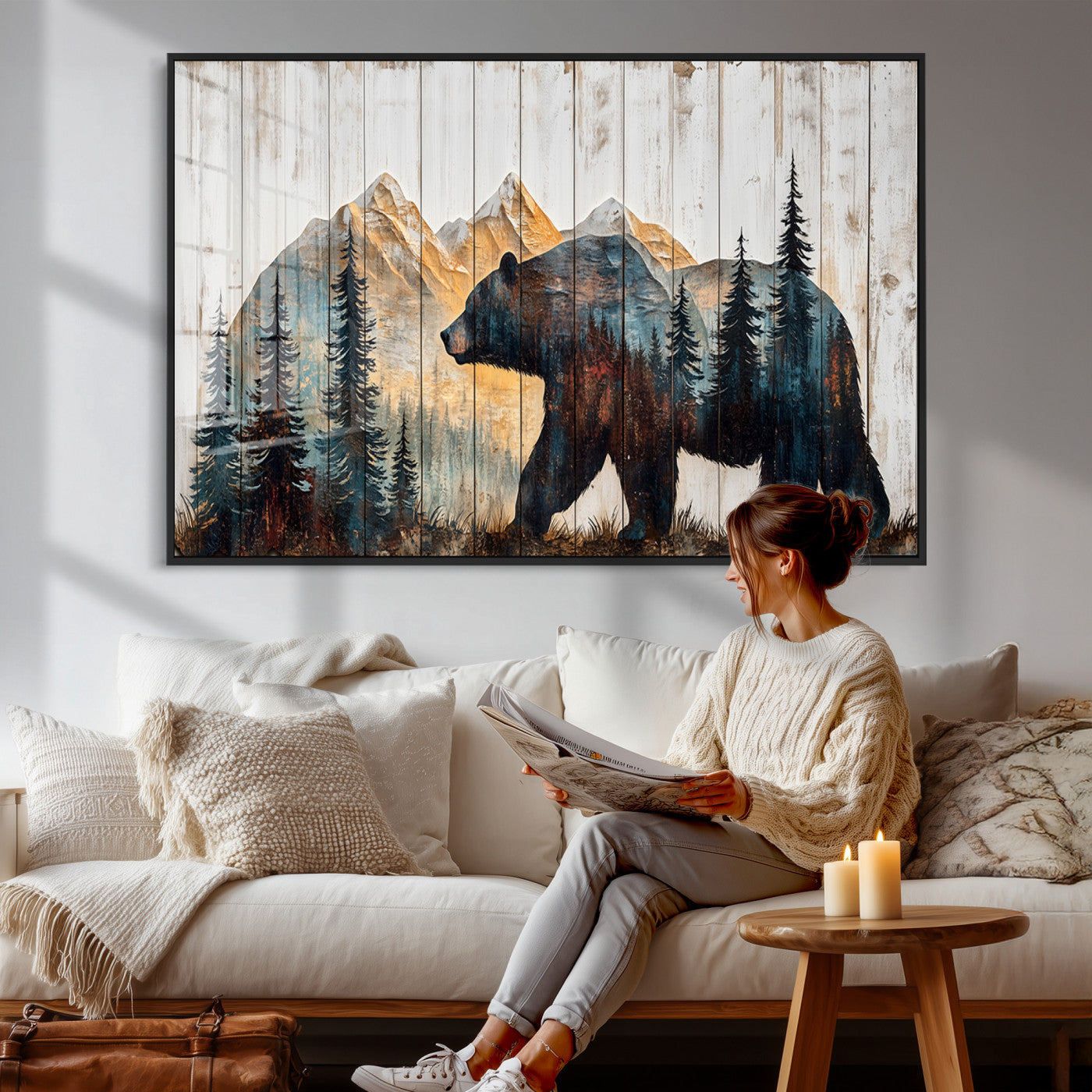 Rustic Bear Wall Art - Grizzly 399 Bear Wall Art - Mountain