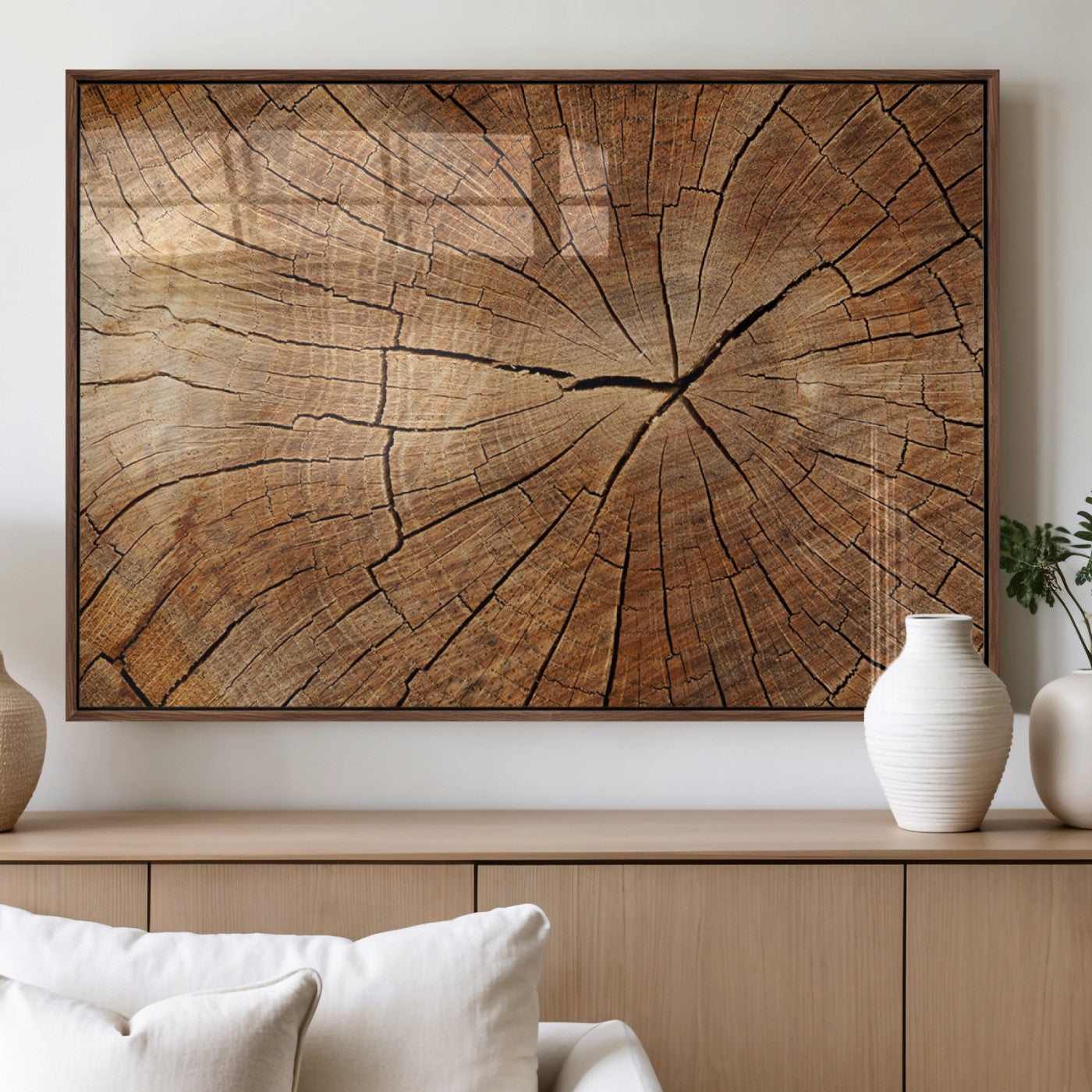 Tree Ring Canvas Art, Rustic Wood Grain Wall Art, Tree Slice