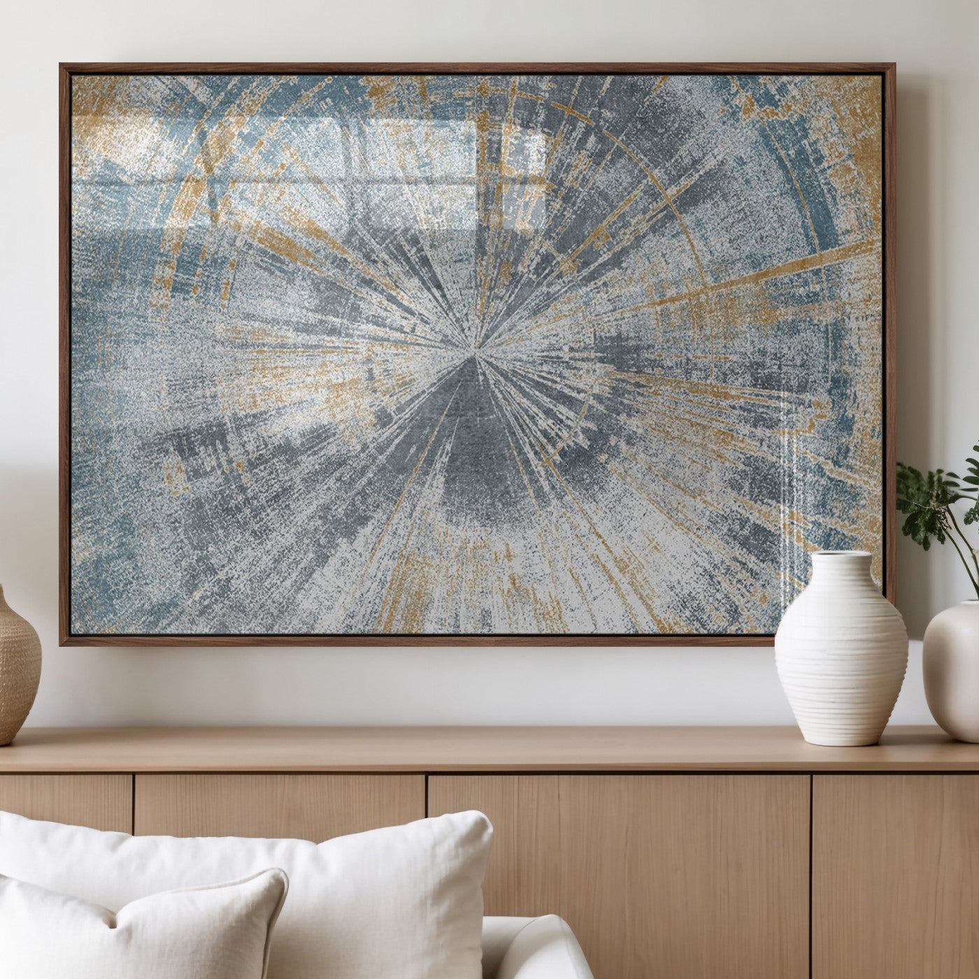 Radiant Abstract Wood Rings Canvas Art – Modern Triptych