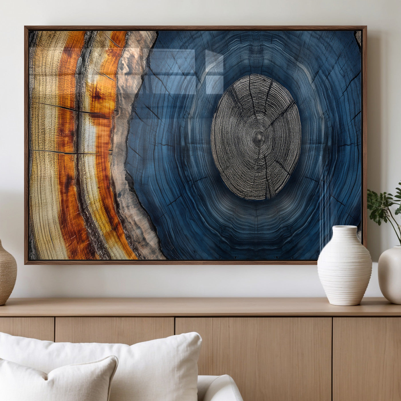 Abstract Tree Rings Wall Art Canvas Print – Modern Wood