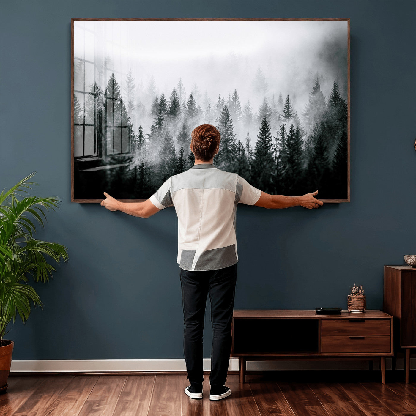Foggy Forest Wall Art Canvas Print – Mountain Woodland
