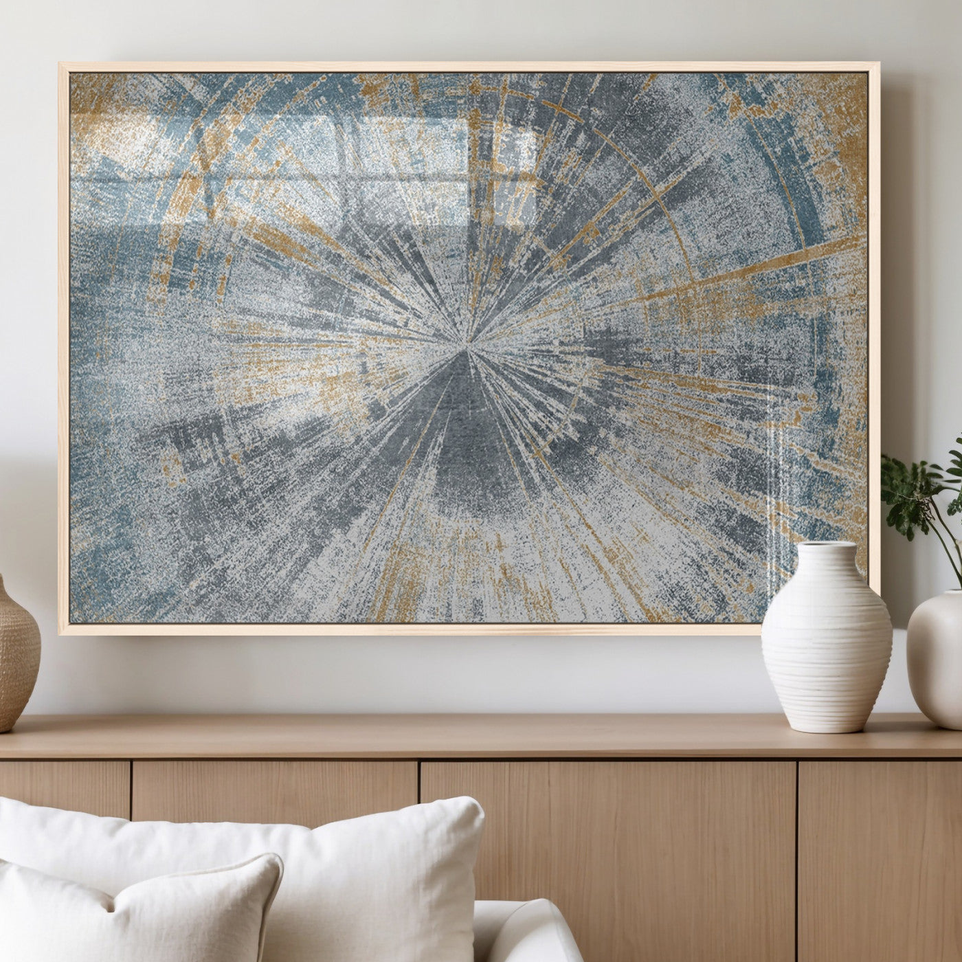 Radiant Abstract Wood Rings Canvas Art – Modern Triptych