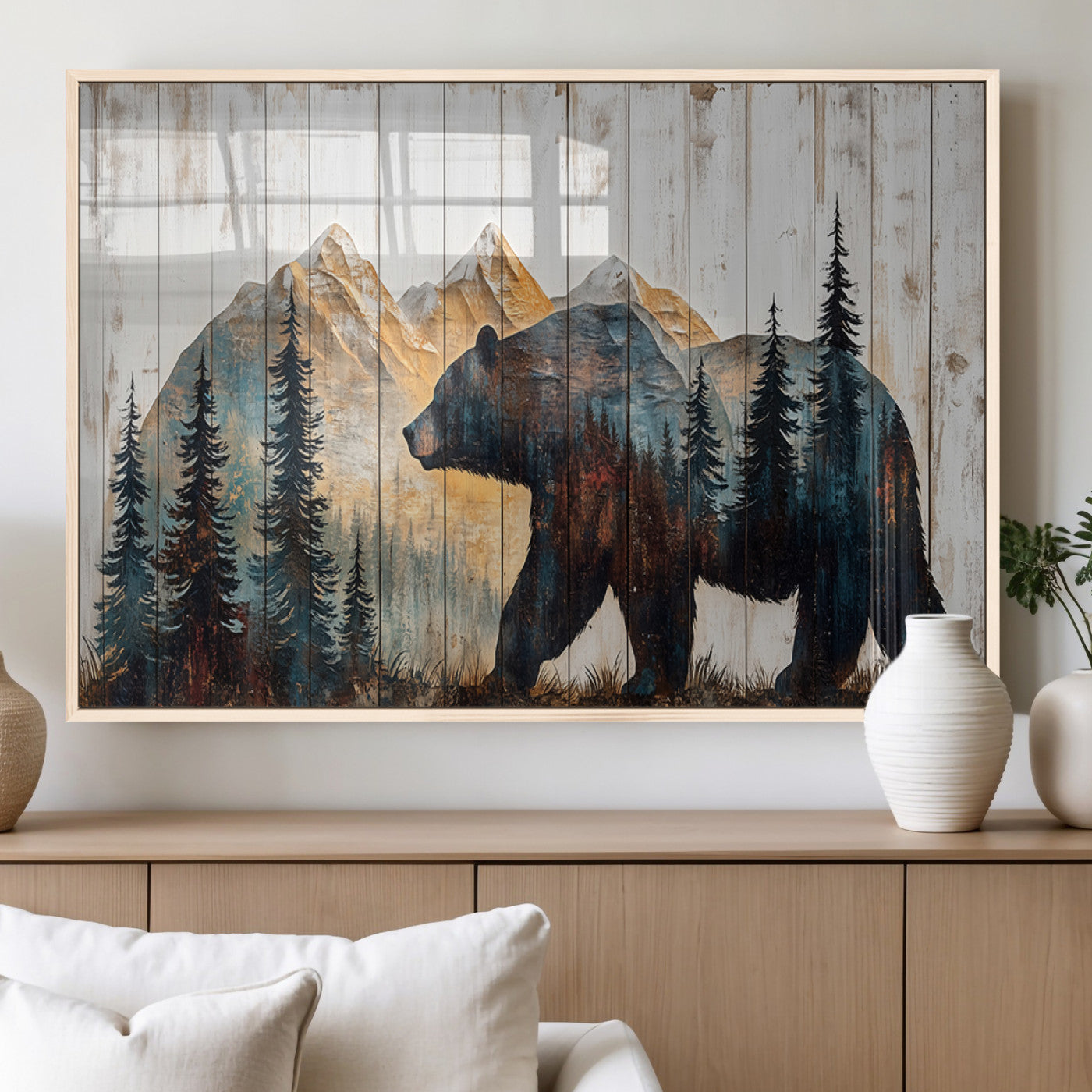 Rustic Bear Wall Art - Grizzly 399 Bear Wall Art - Mountain