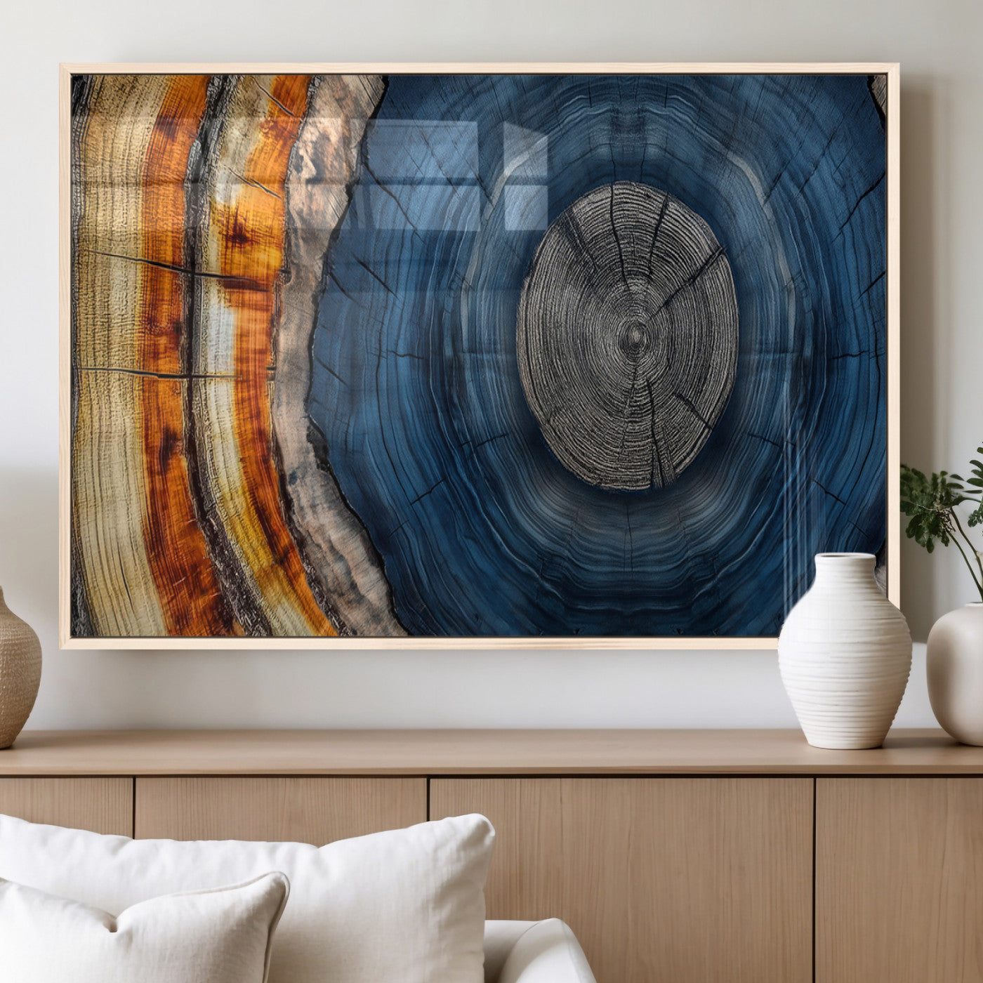 Abstract Tree Rings Wall Art Canvas Print – Modern Wood
