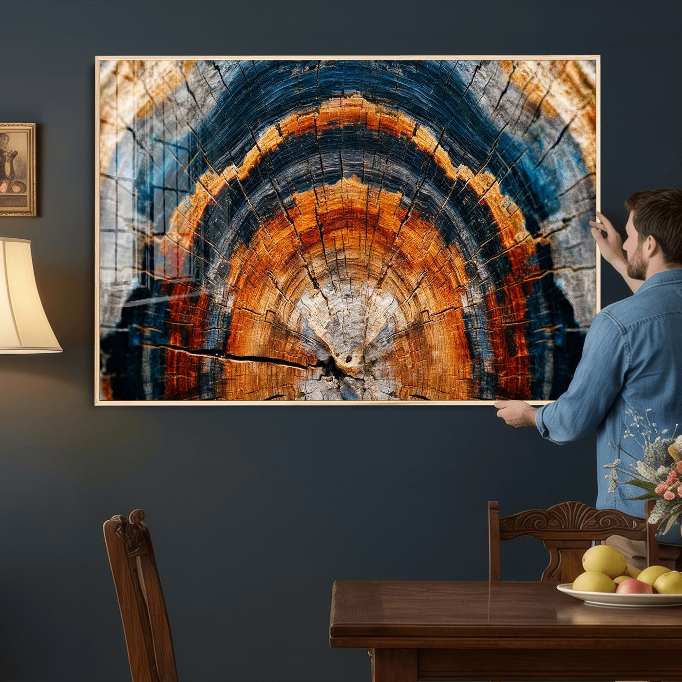 Abstract Wood Grain Canvas Print, Tree Ring Pattern Wall