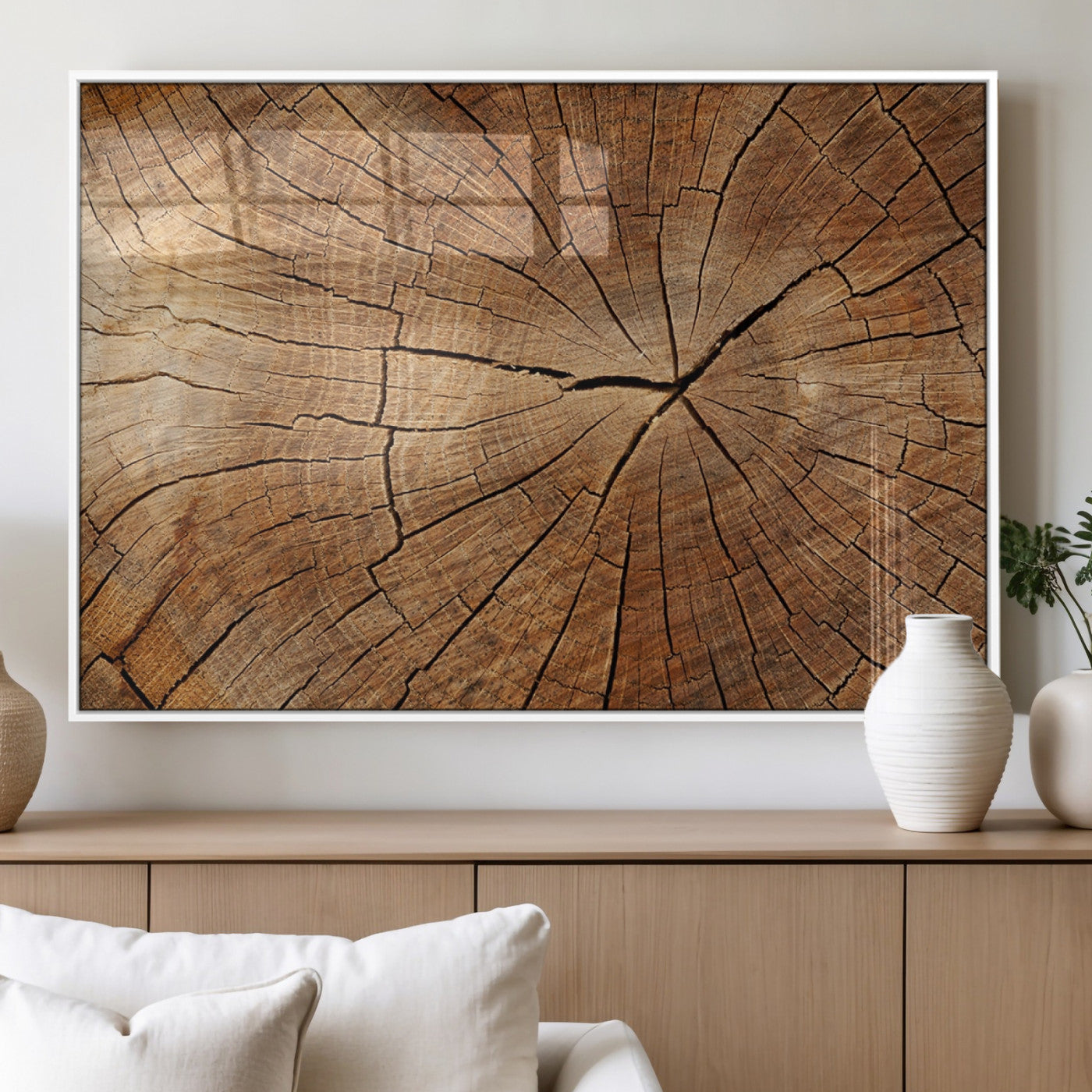 Tree Ring Canvas Art, Rustic Wood Grain Wall Art, Tree Slice