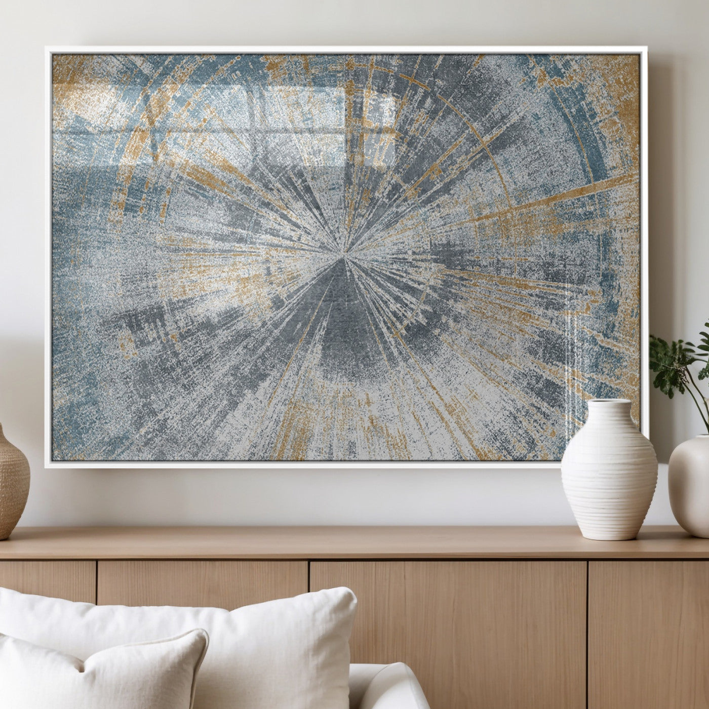 Radiant Abstract Wood Rings Canvas Art – Modern Triptych