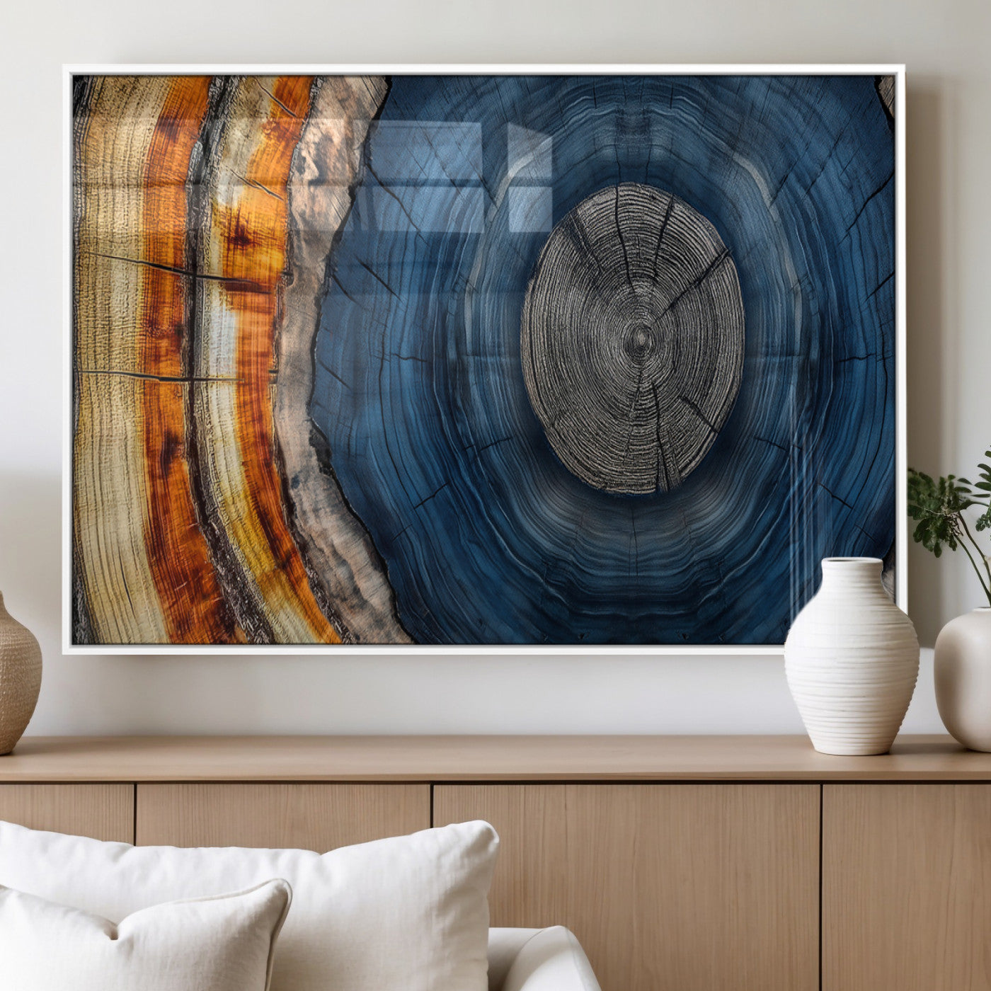 Abstract Tree Rings Wall Art Canvas Print – Modern Wood