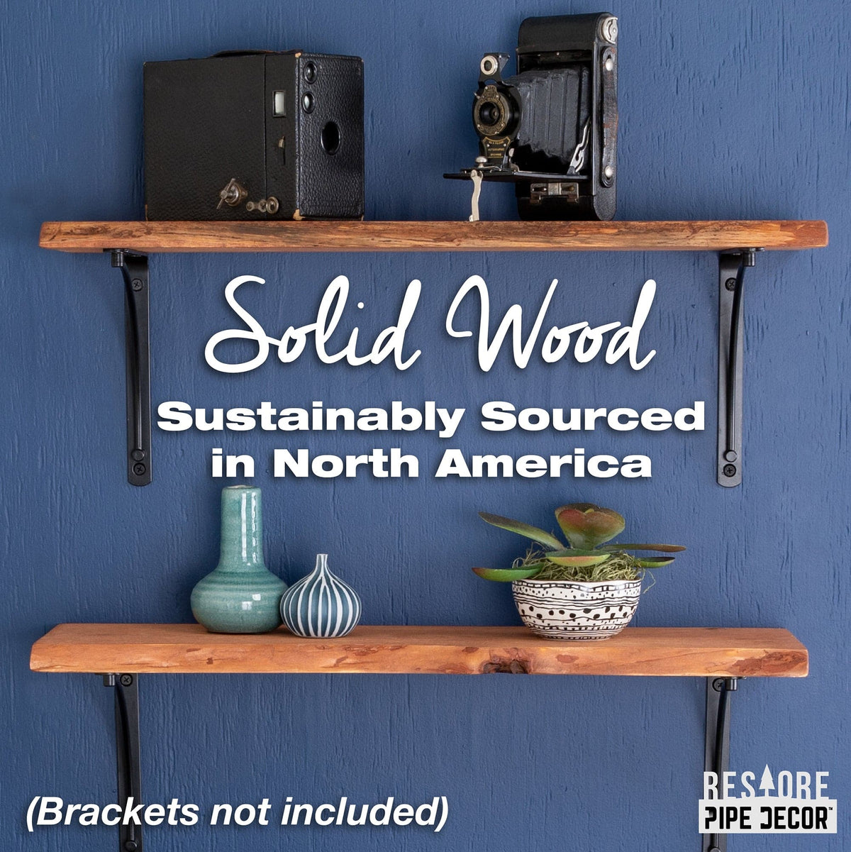 RESTORE Sunset Cedar 24 in. Live Edge Wood Shelf (Wood Only)