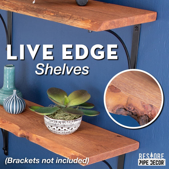 RESTORE Sunset Cedar 24 in. Live Edge Wood Shelf (Wood Only)